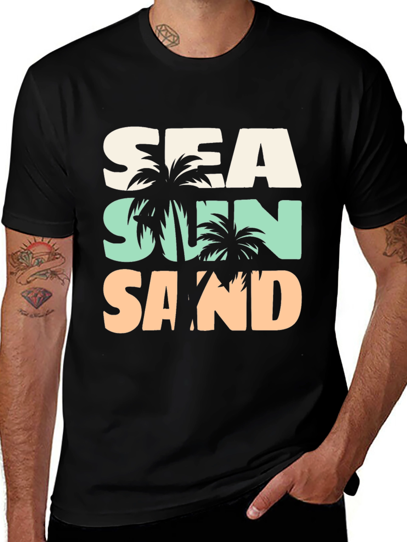 Sea Sun Sand Graphic T-Shirt - Vacation Vibes!