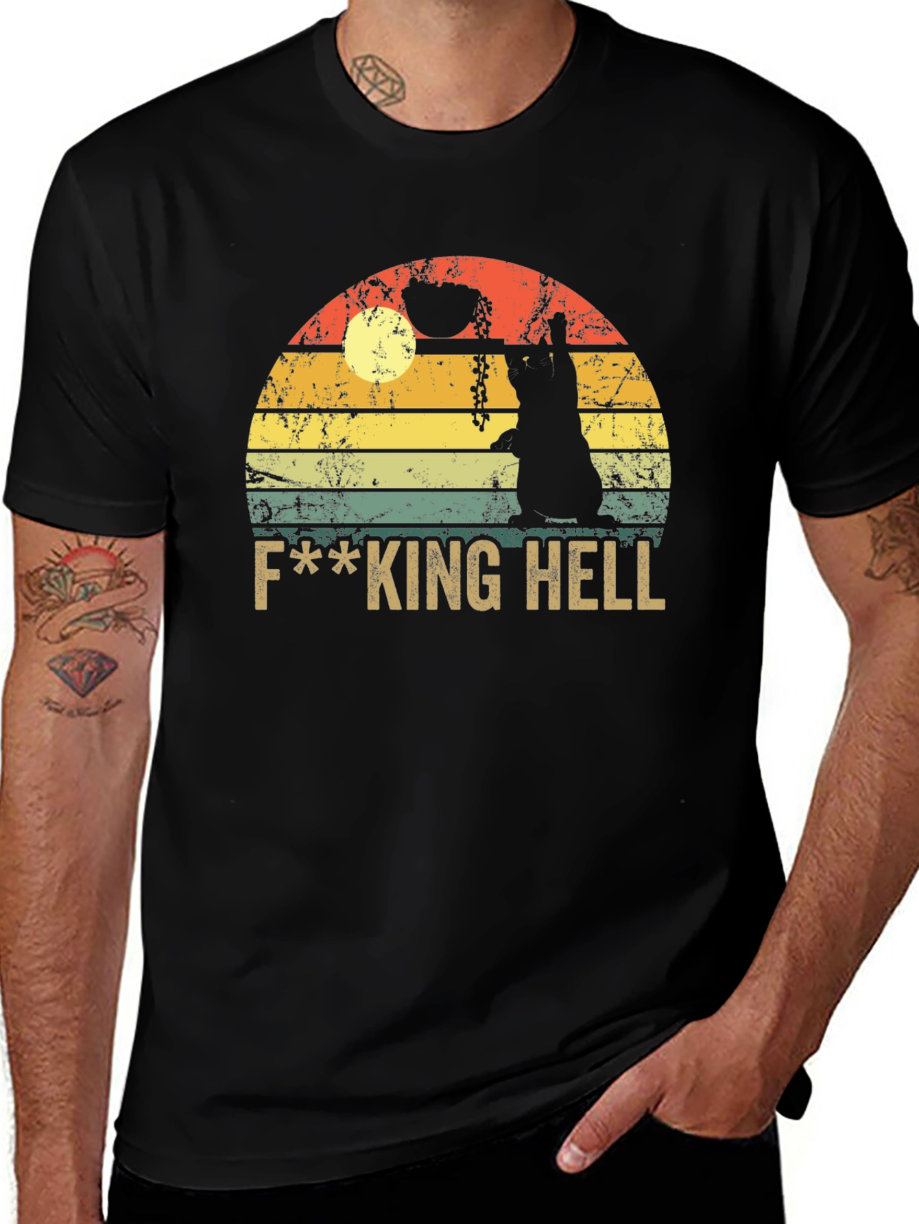 Variant 23 of F***ing Hell Vintage Sunset T-Shirt