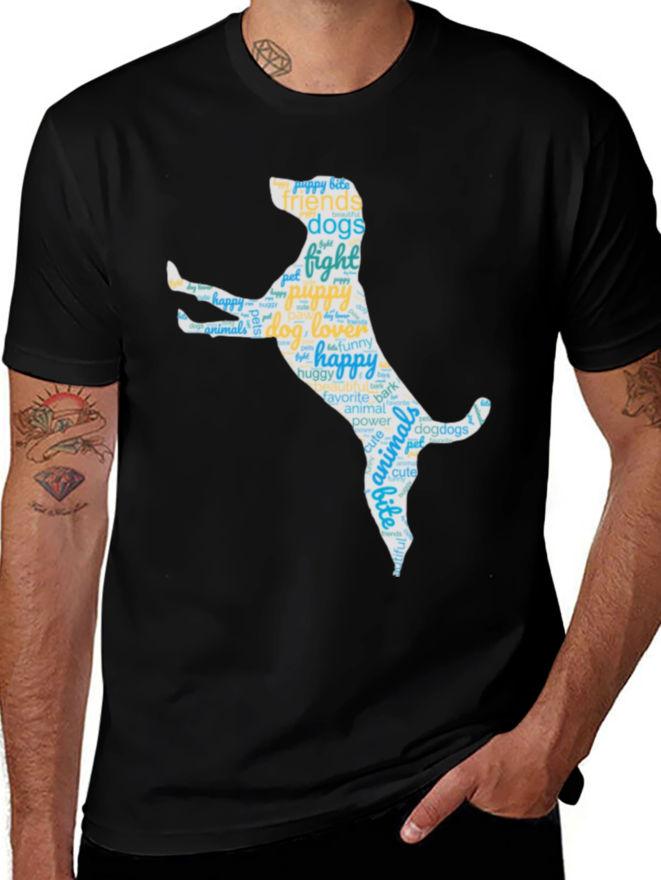 Variant 25 of Dog Lover Word Art T-Shirt - Cute Puppy Design