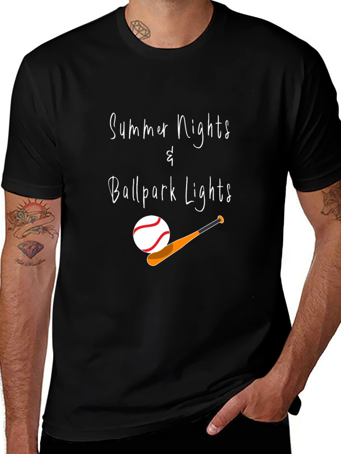 Variant 4 of Summer Nights Ballpark Lights Graphic Tee