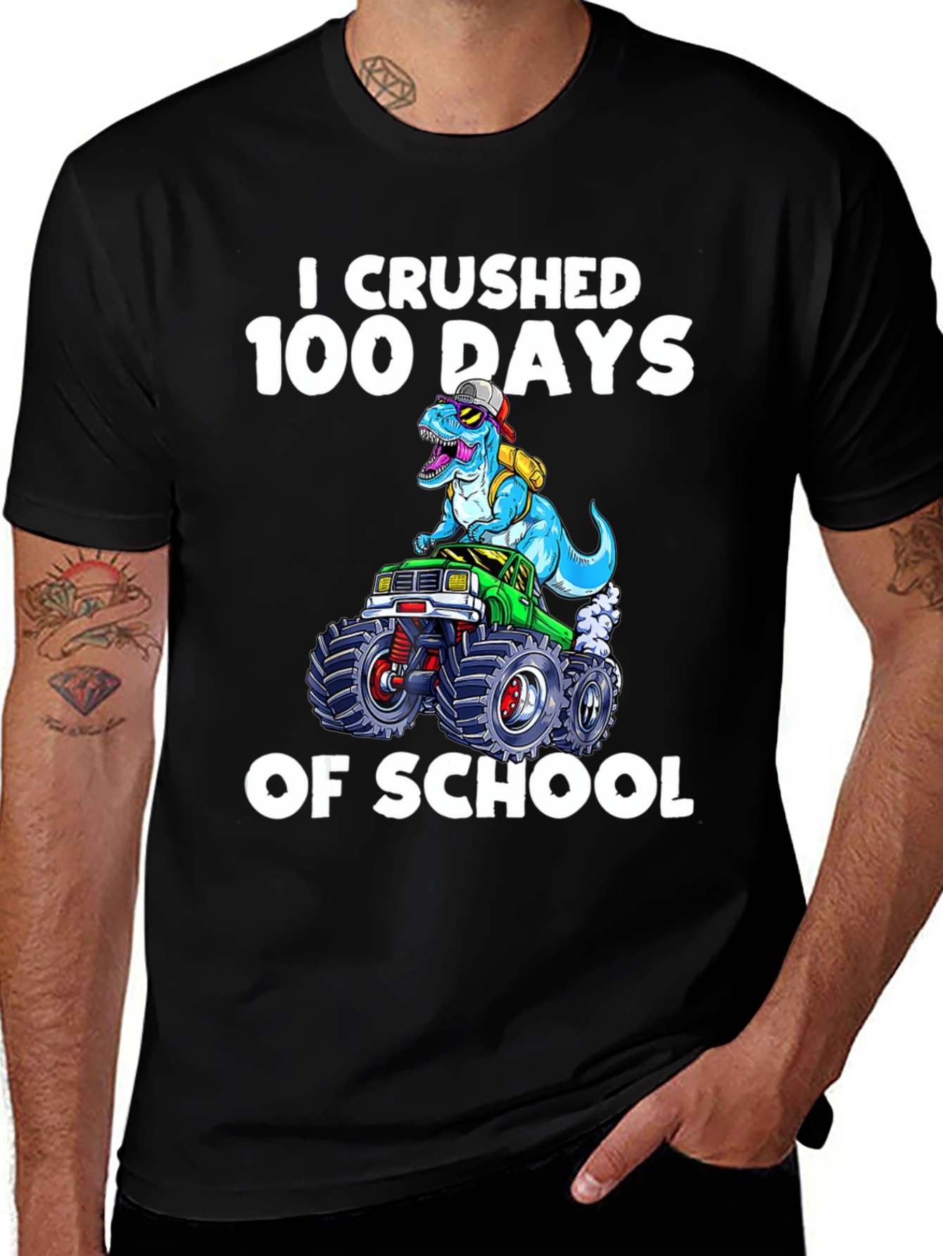 Crushed 100 Days of School Dinosaur T-Shirt