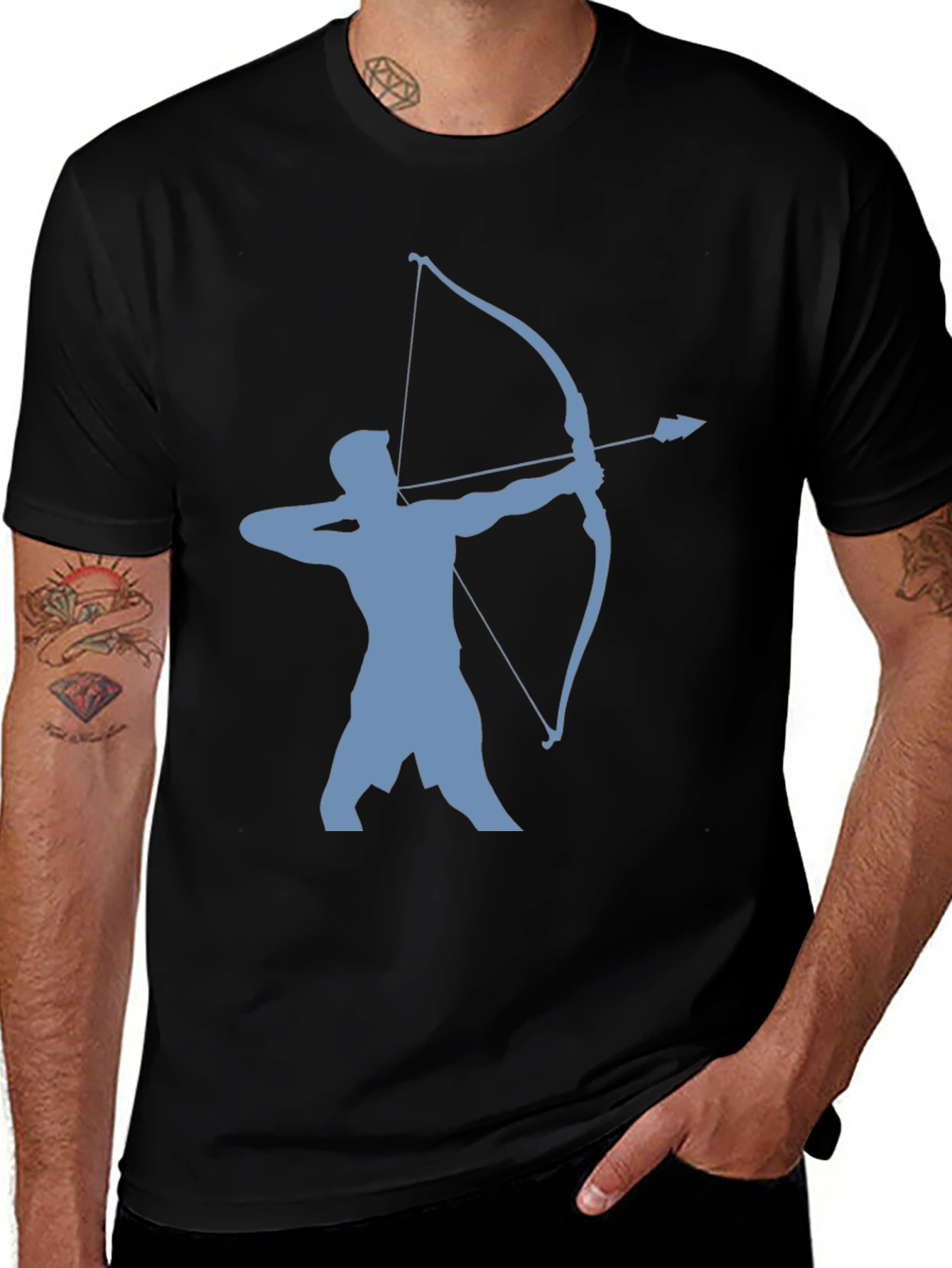 Variant 14 of Archer Silhouette Tee - Black Cotton Blend