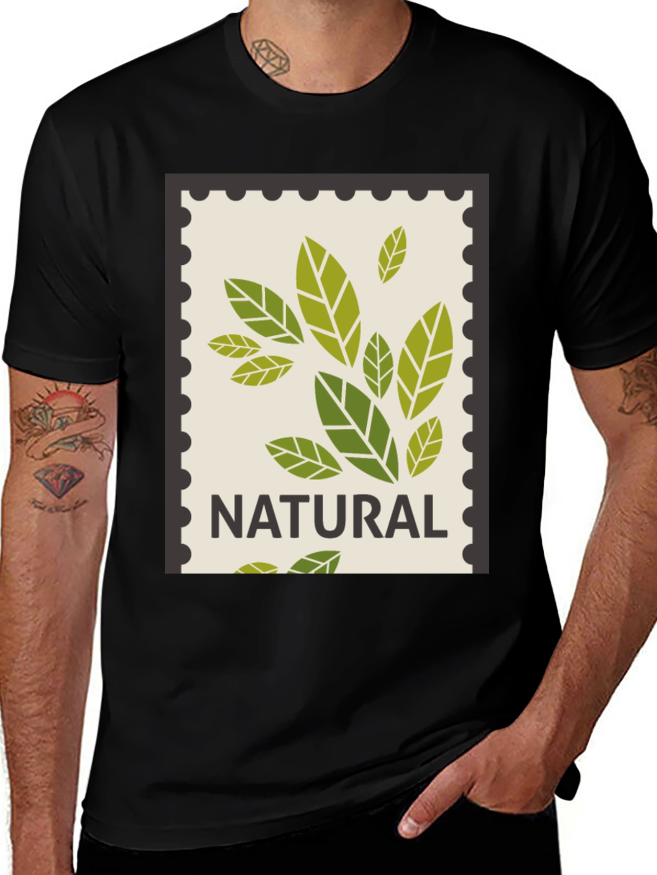 Variant 20 of Eco-Friendly "Natural" Graphic Tee - Black