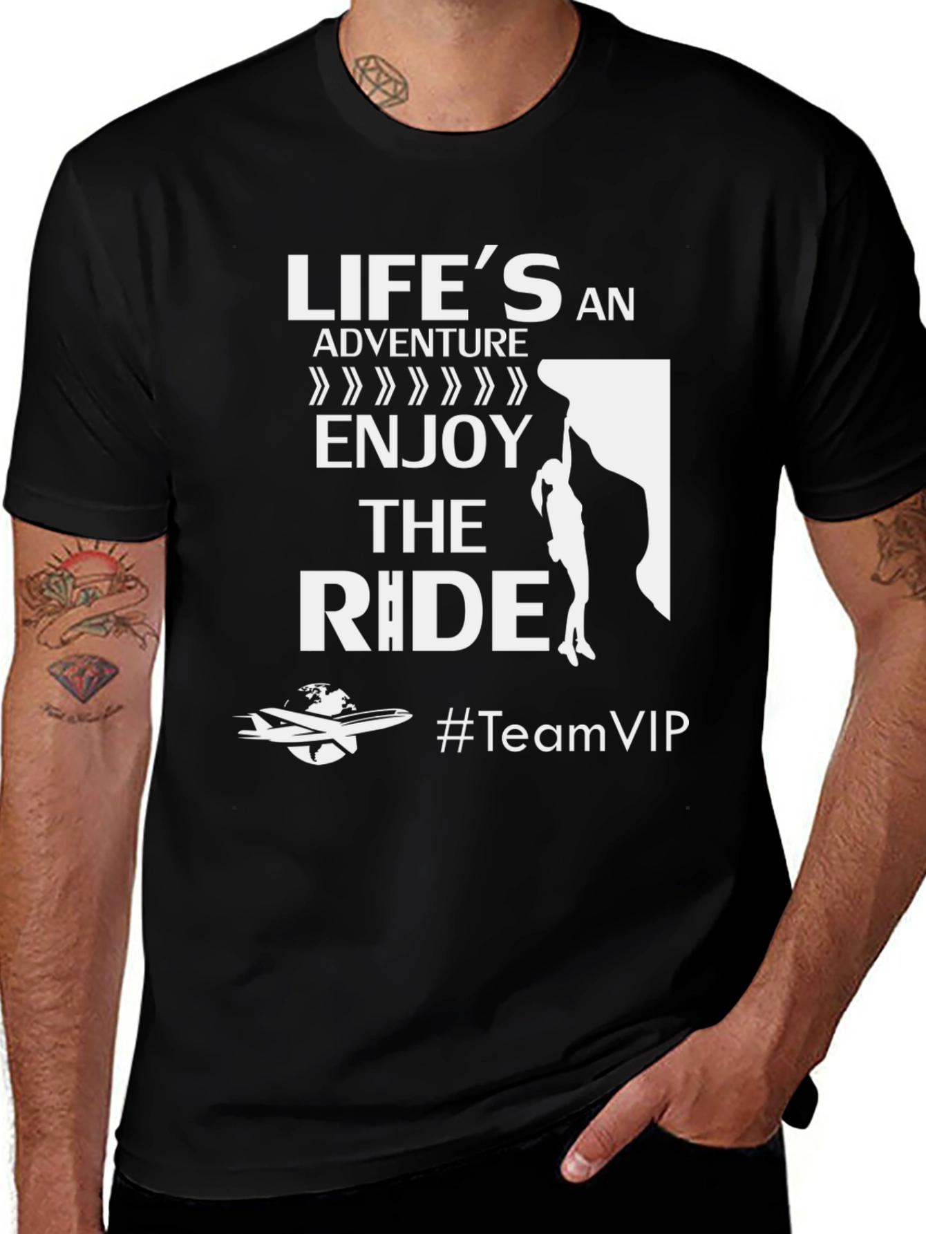 Variant 28 of Life's Adventure Black Graphic T-Shirt