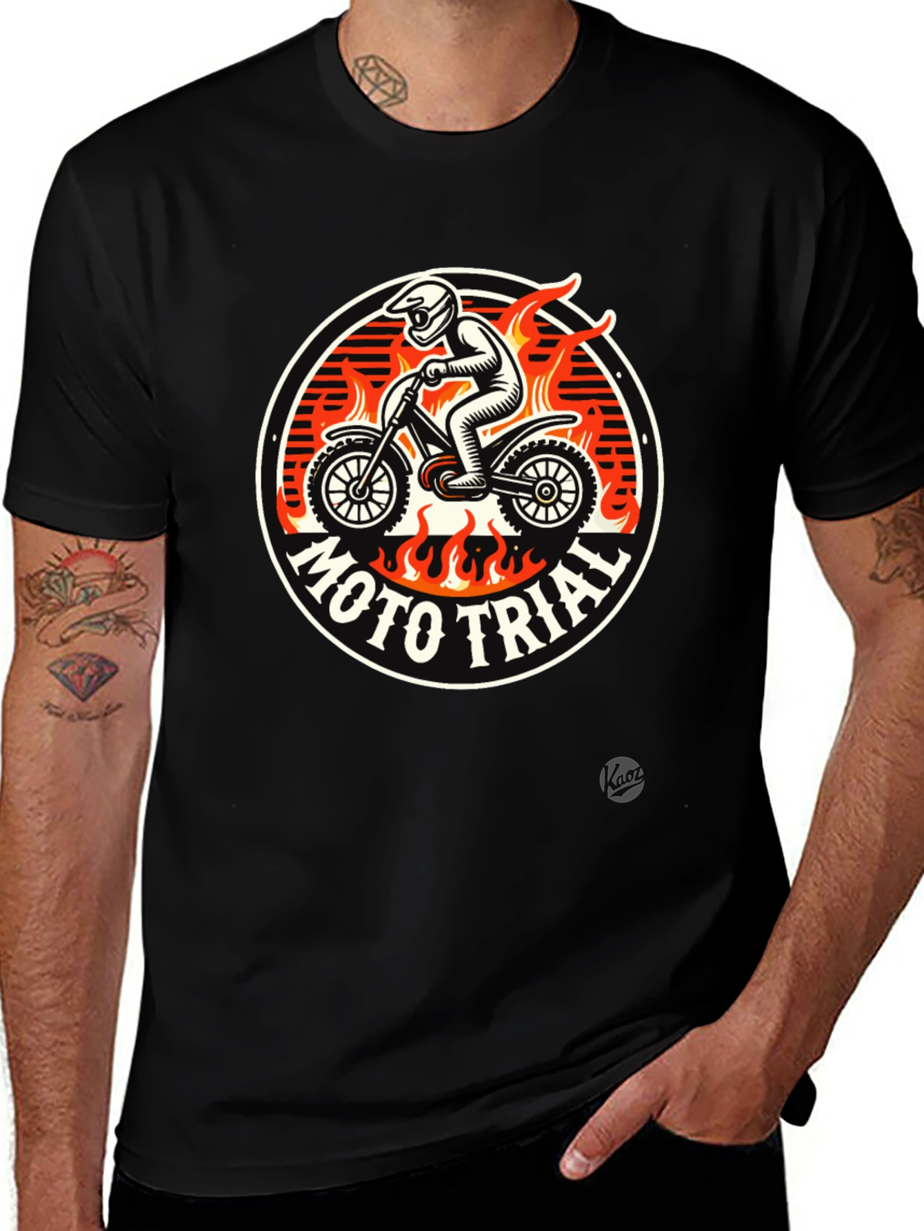 Variant 15 of Moto Trial Black T-Shirt | Off-Road Motorcycle Graphic Tee