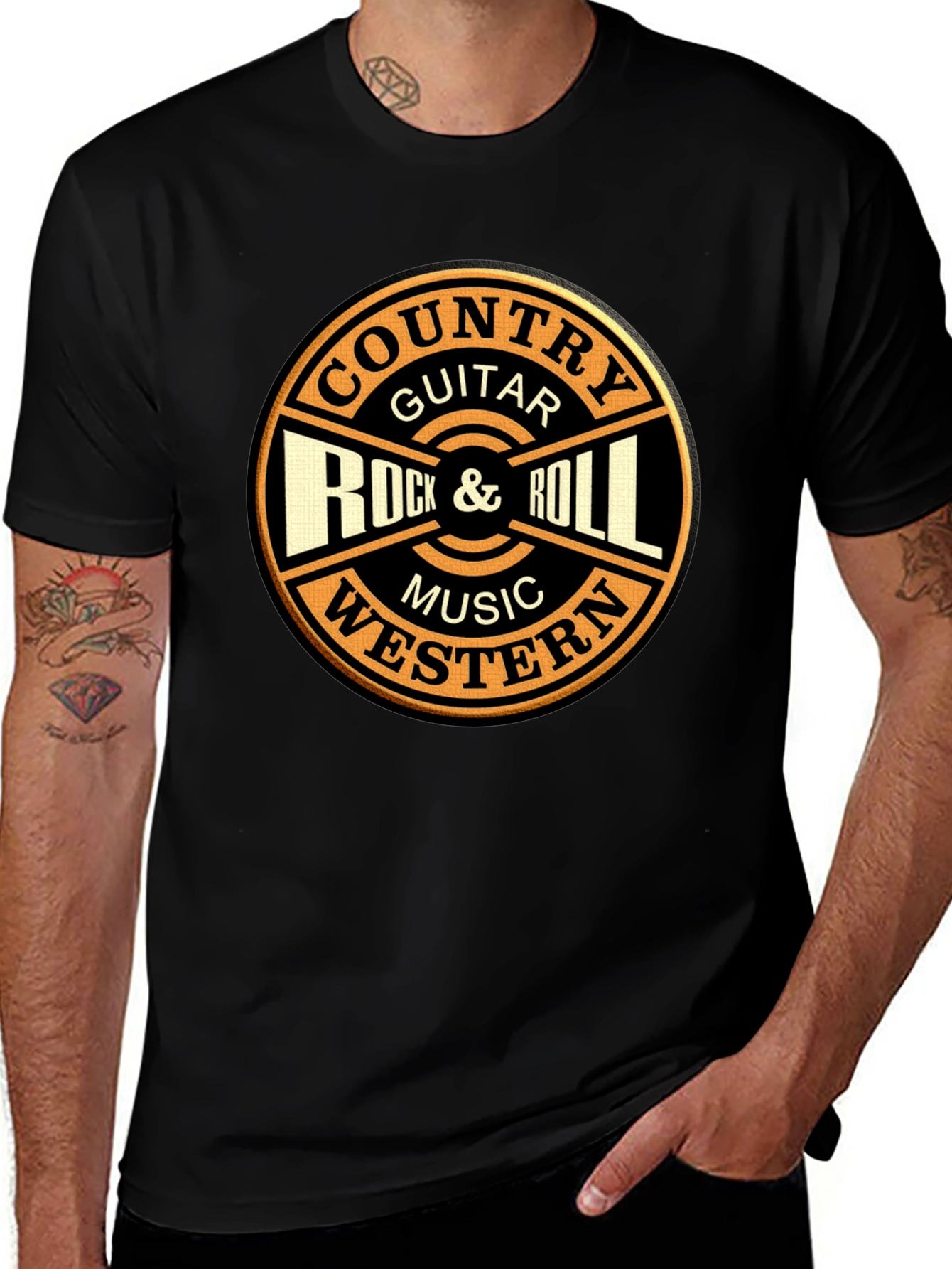Variant 17 of Country Guitar Rock & Roll Music Graphic T-Shirt