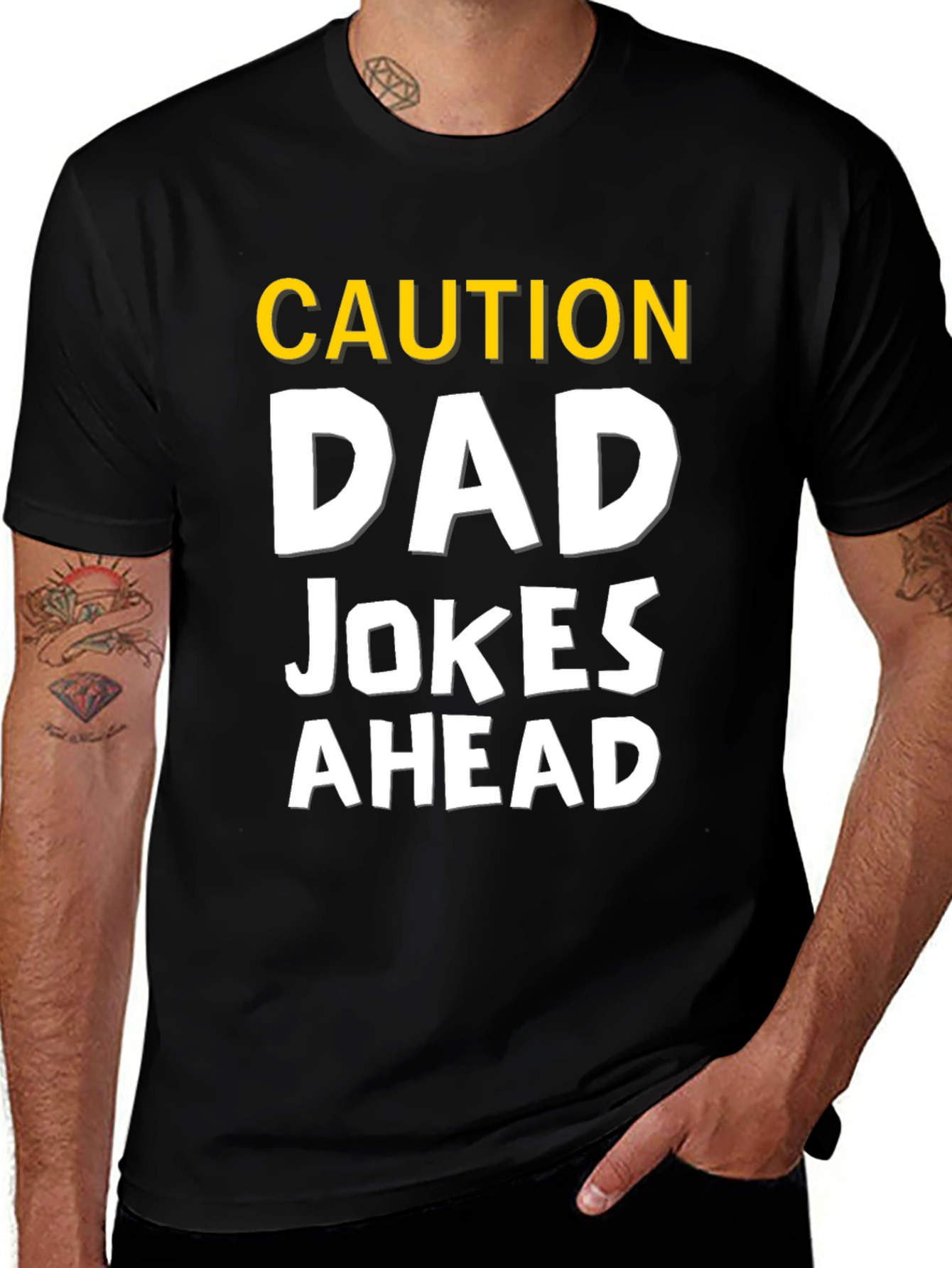 Variant 3 of Caution Dad Jokes Ahead Humor Graphic Tee