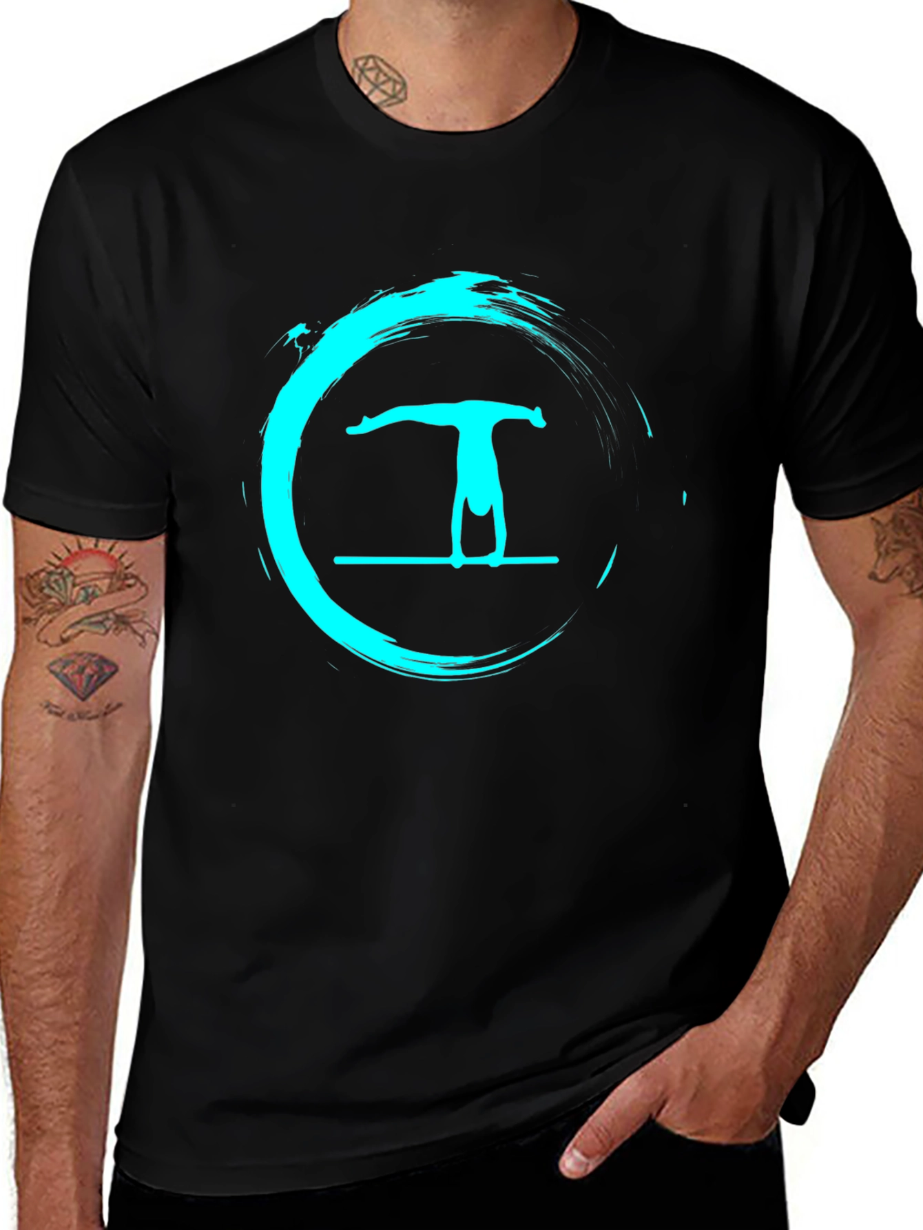 Variant 19 of Gymnast Graphic Black T-Shirt