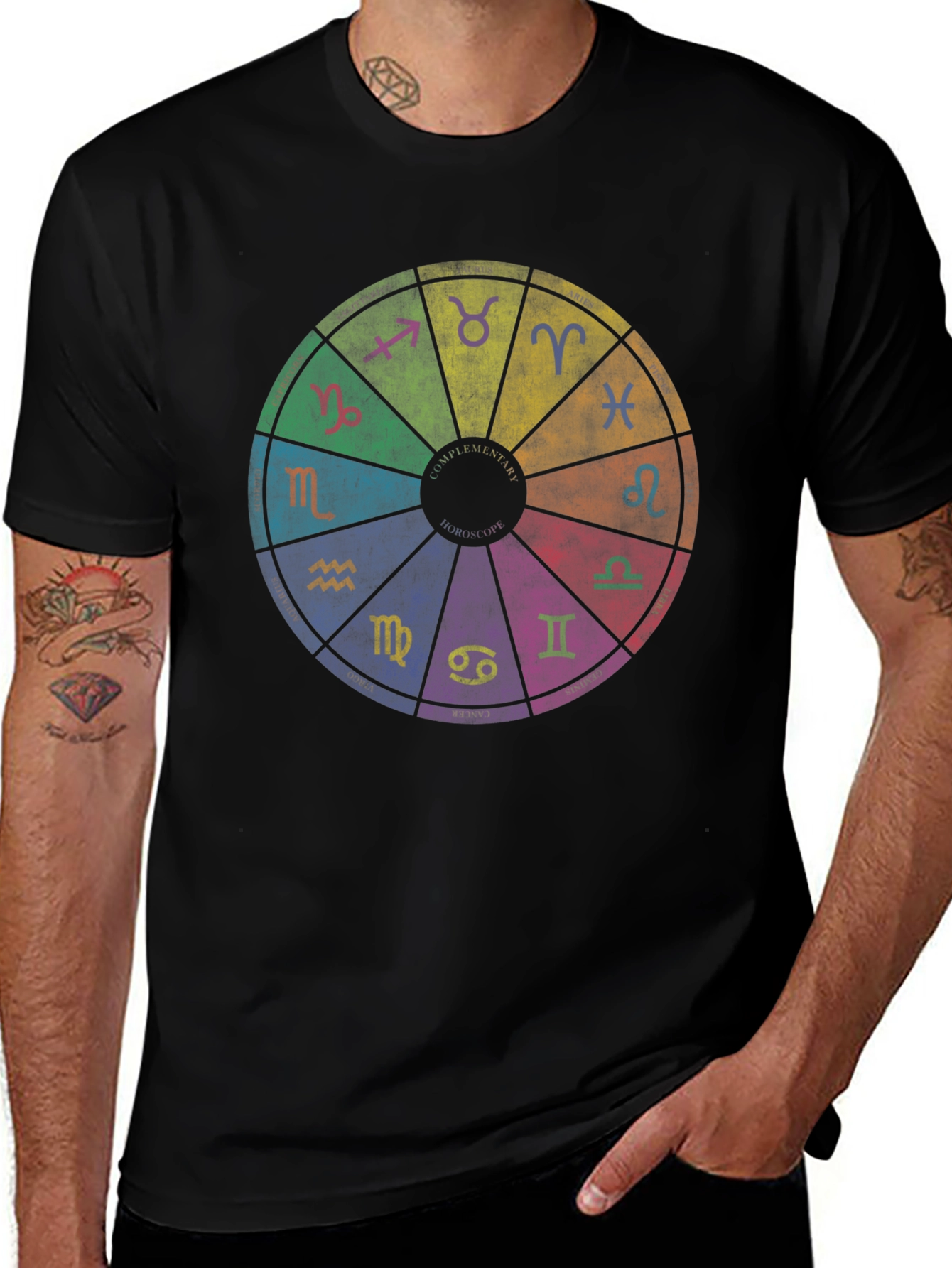 Variant 8 of Zodiac Wheel Graphic Print T-Shirt