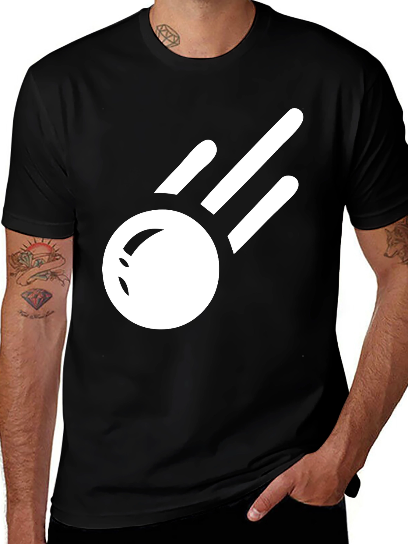 Variant 9 of Stylish Black T-Shirt with Comet Graphic