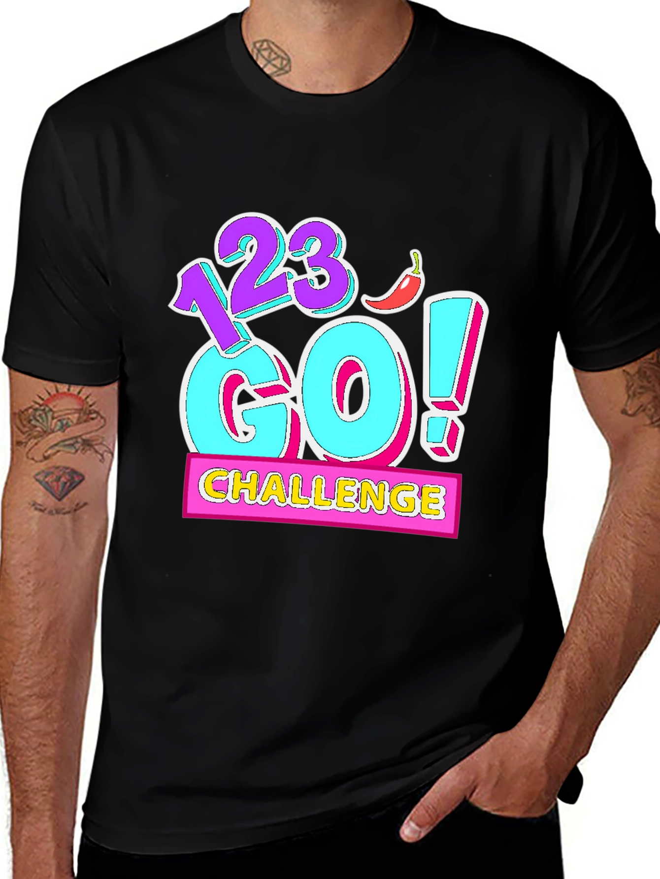 Variant 12 of 123 Go! Challenge Graphic Tee - Black