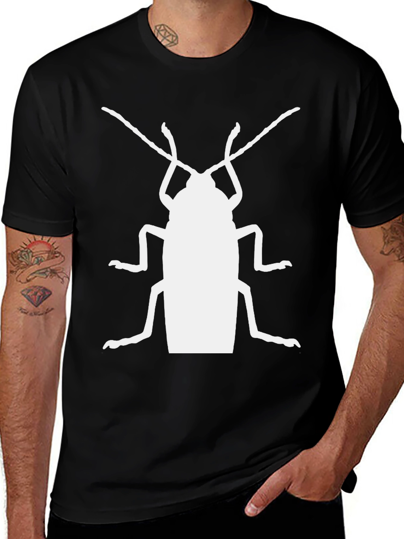 Variant 2 of Cockroach Graphic Tee - Black Cotton Blend Shirt