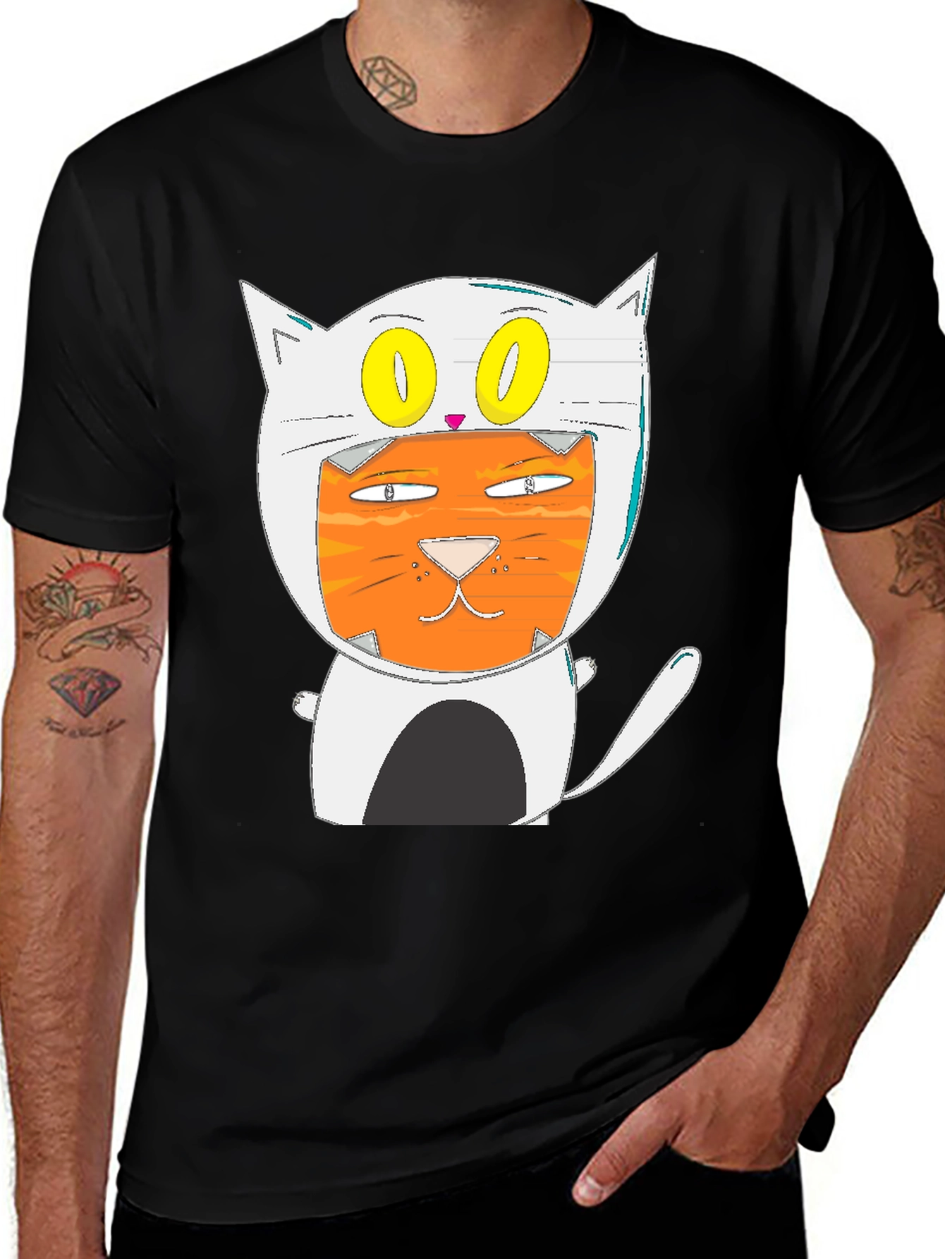 Variant 4 of Cartoon Cat T-Shirt: Quirky Graphic Tee