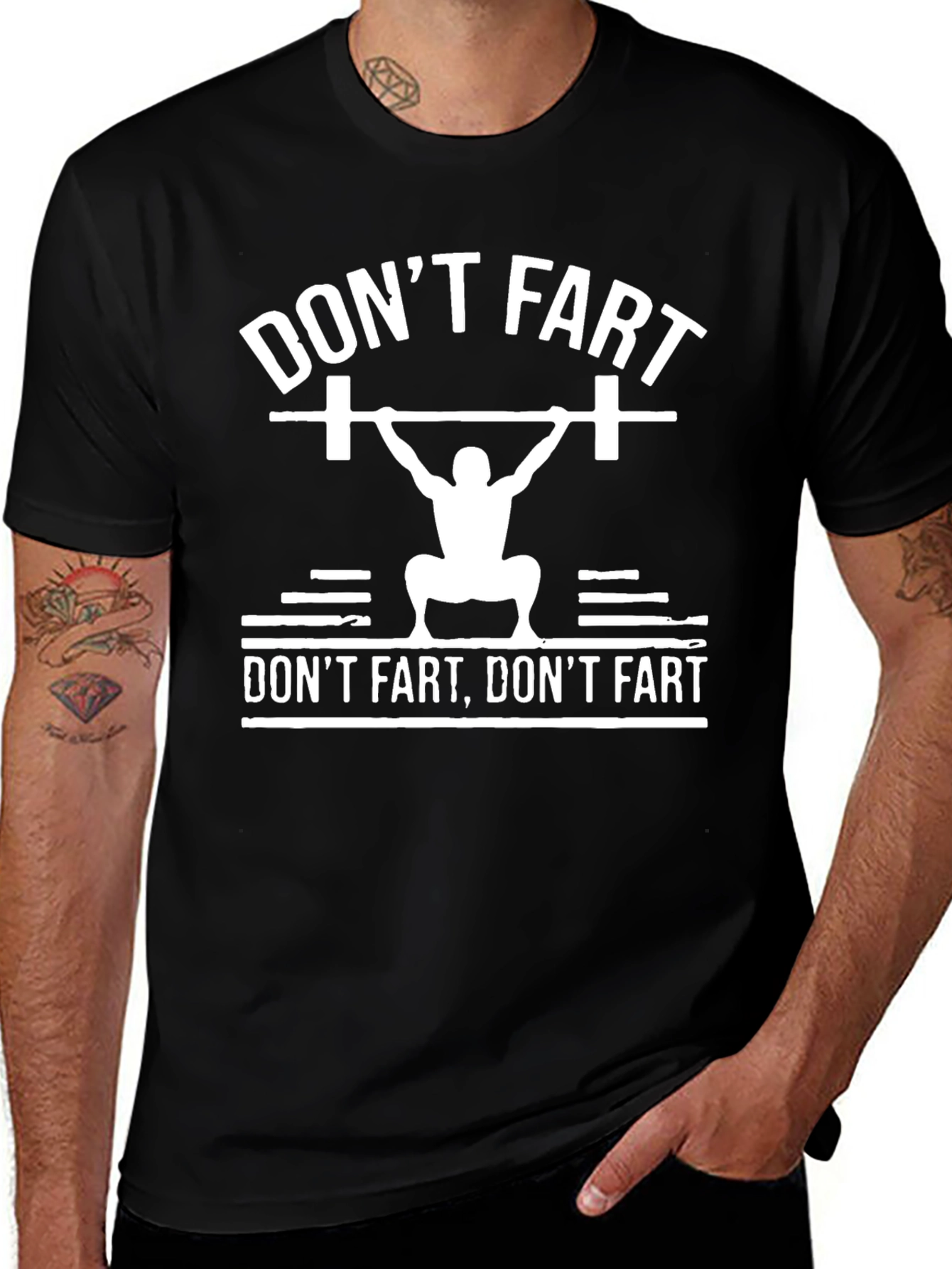Variant 13 of Don't Fart Gym T-Shirt - Weightlifting Funny Tee