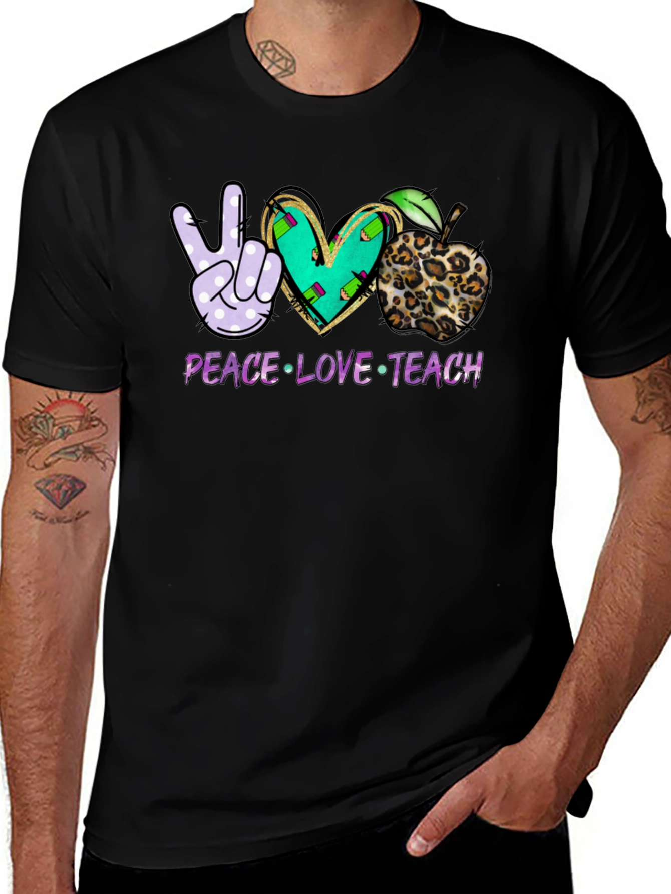 Variant 30 of Peace Love Teach Graphic Tee