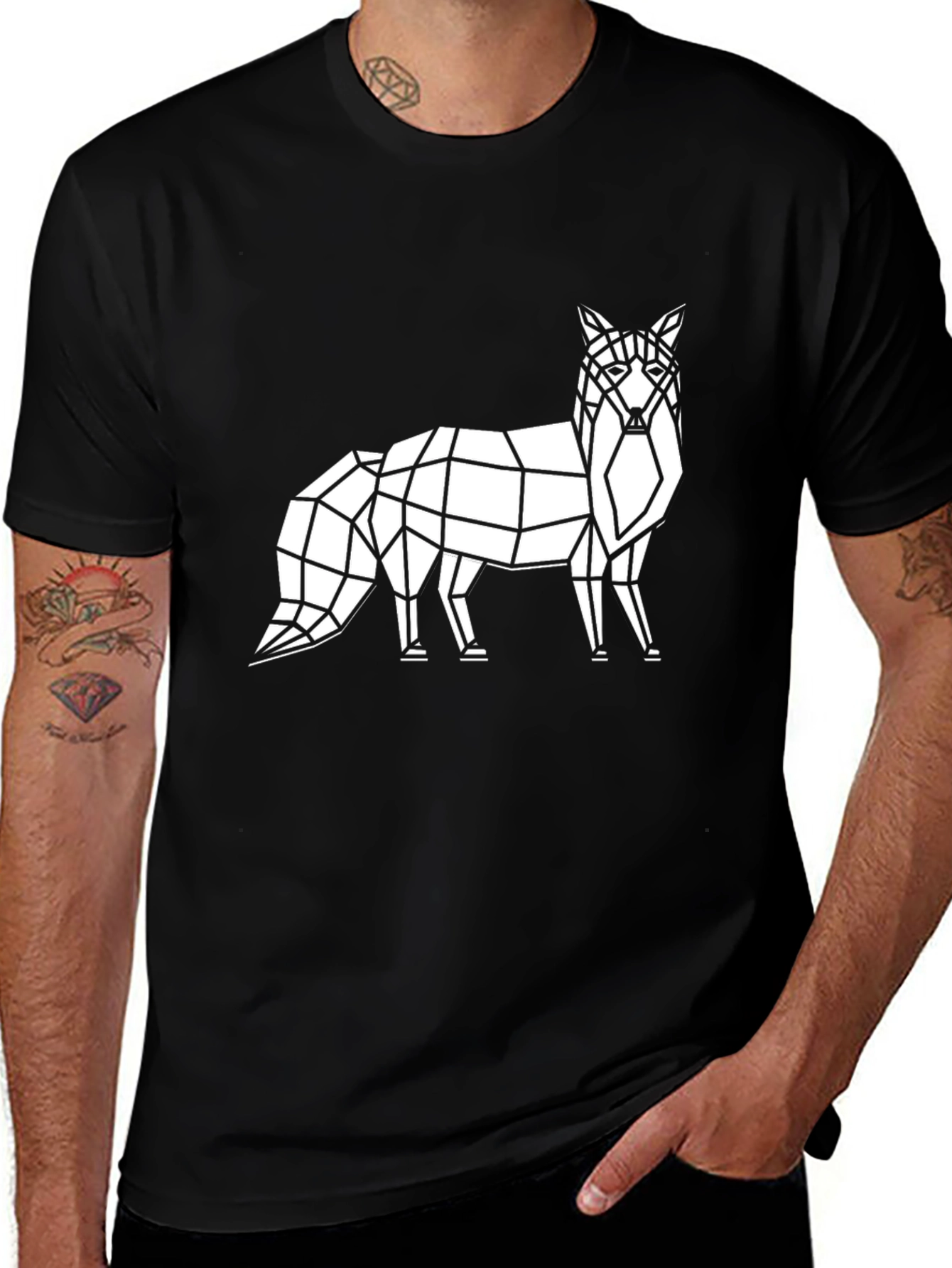 Variant 22 of Geometric Fox Tee - Modern Graphic Print Shirt