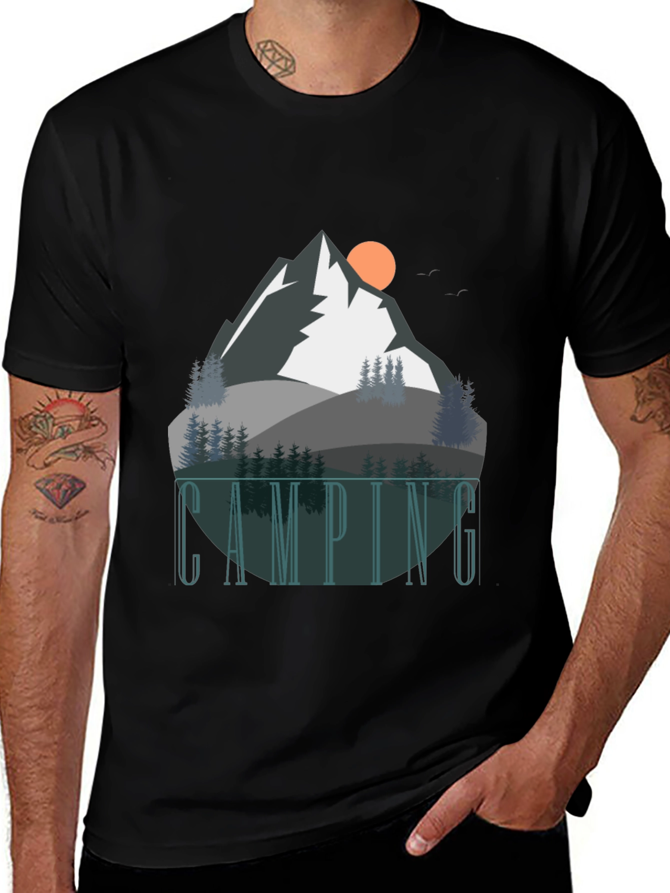 Variant 8 of Camping Graphic Tee - Mountain Adventure Shirt