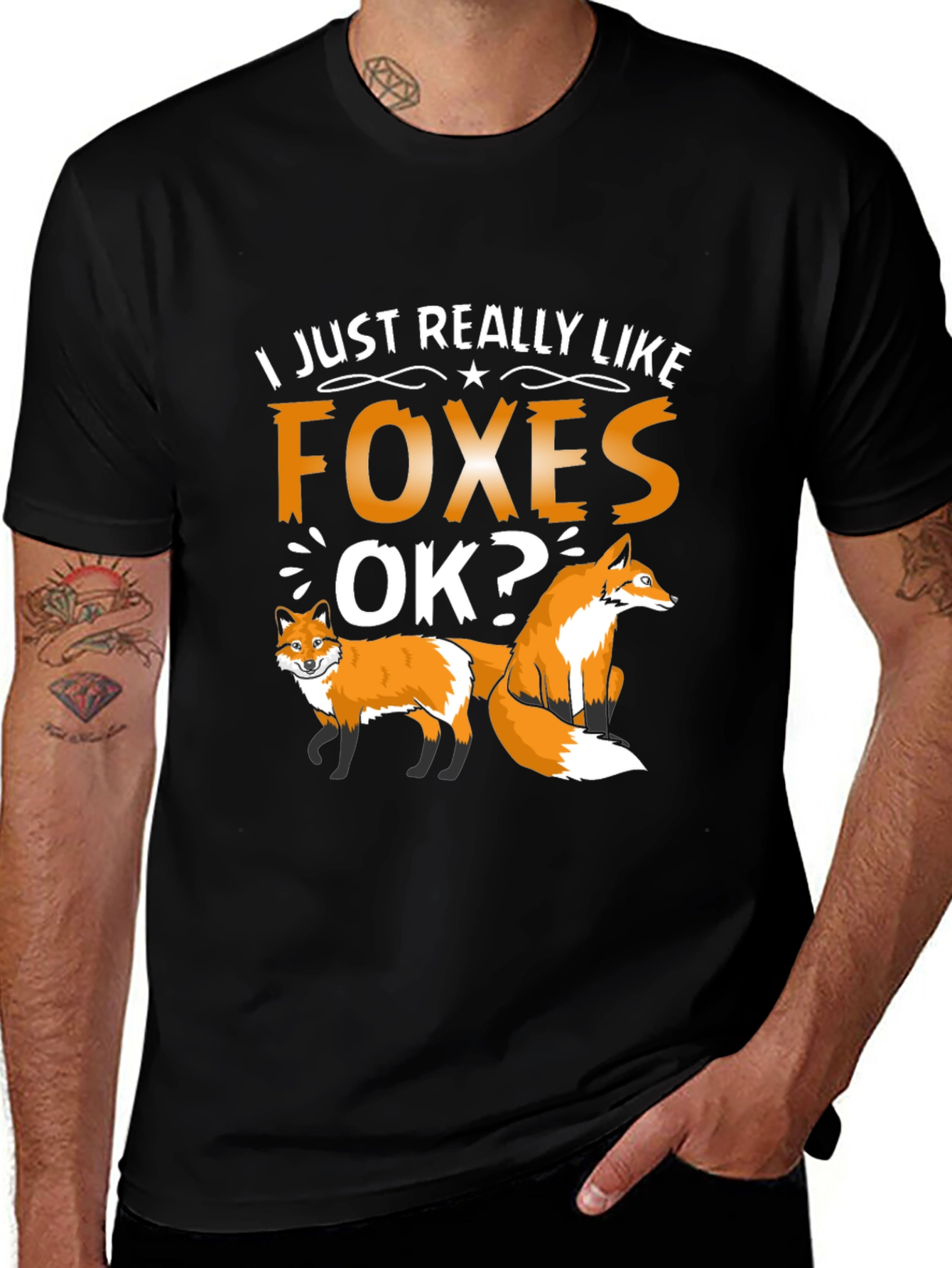 Variant 17 of I Love Foxes Graphic T-Shirt
