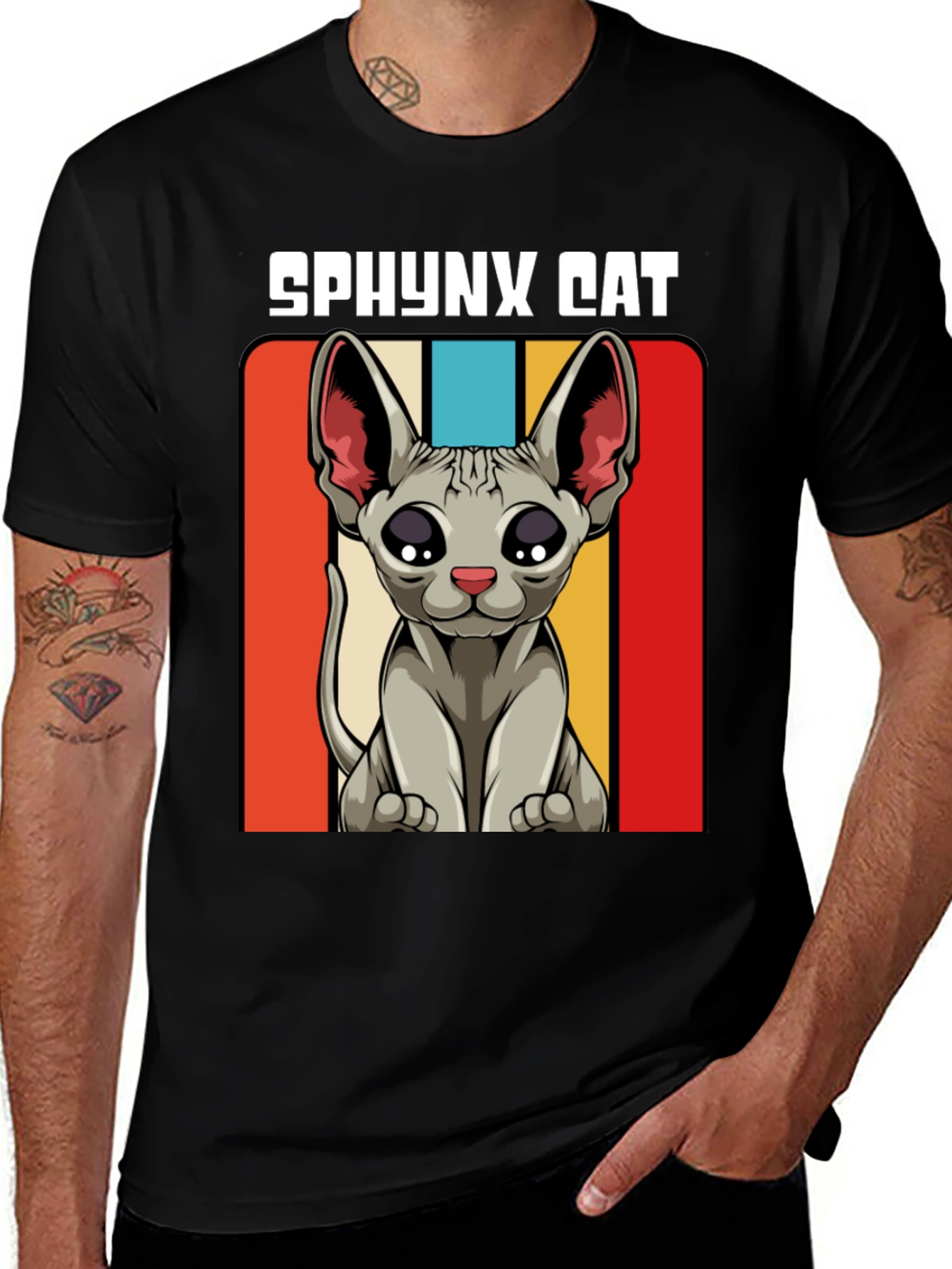 Variant 15 of Retro Sphynx Cat Graphic T-Shirt