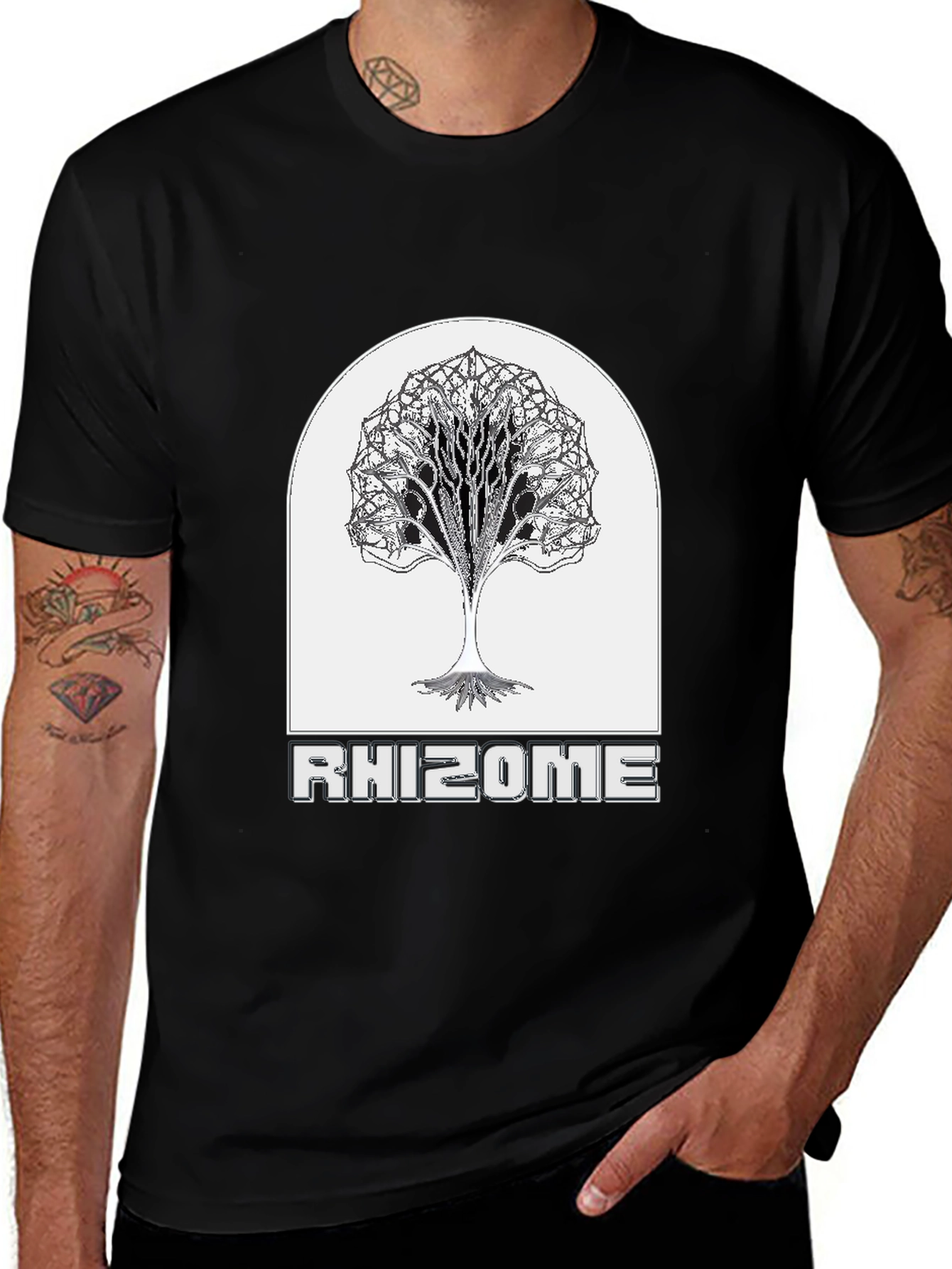 Variant 20 of Rhizome Tree Graphic Tee - Cool Black T-Shirt