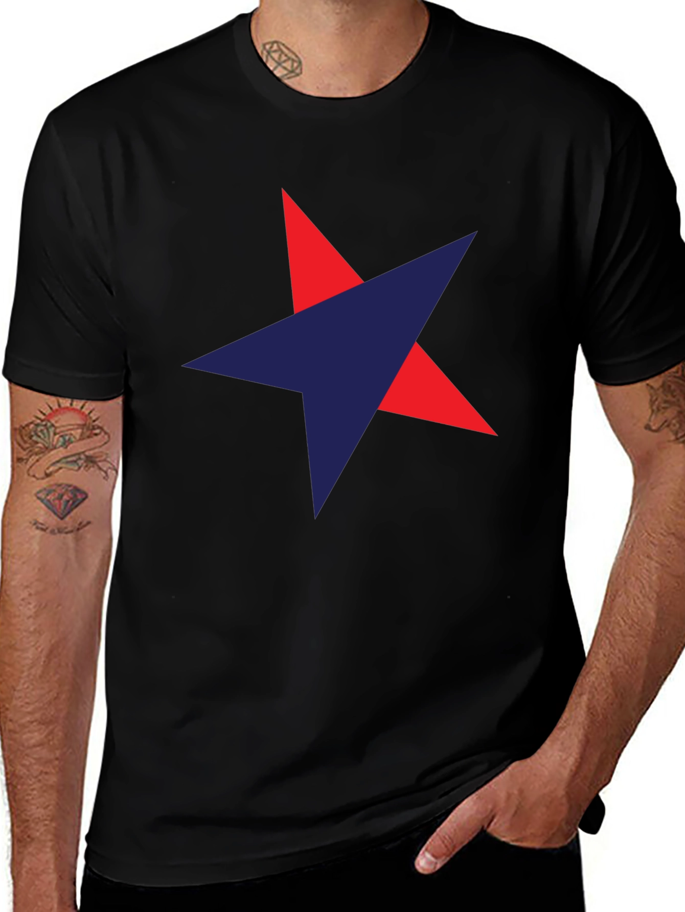 Black Star Graphic Men's Black T-Shirt main image