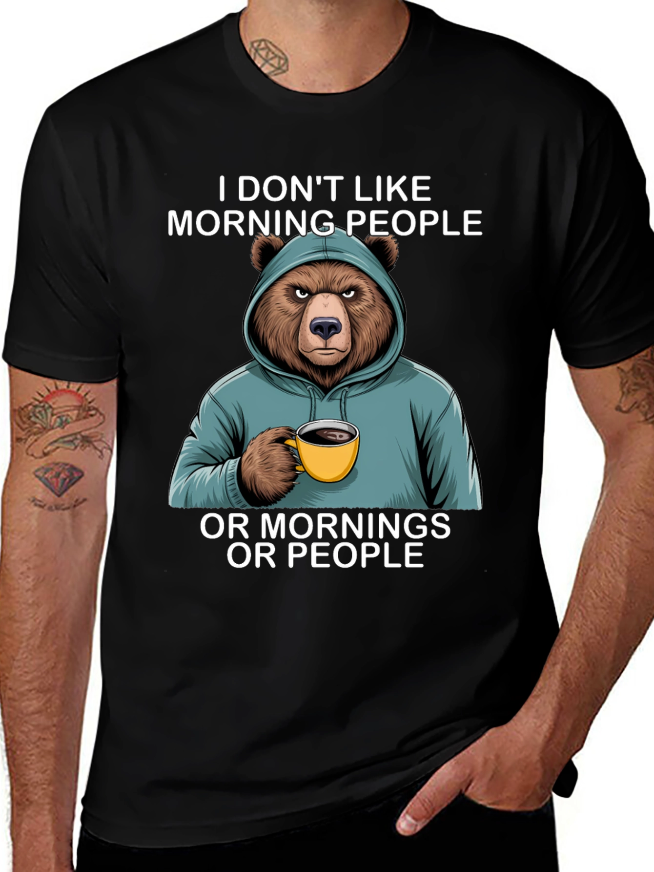 Variant 20 of Grumpy Bear Coffee T-Shirt - Morning People Hater