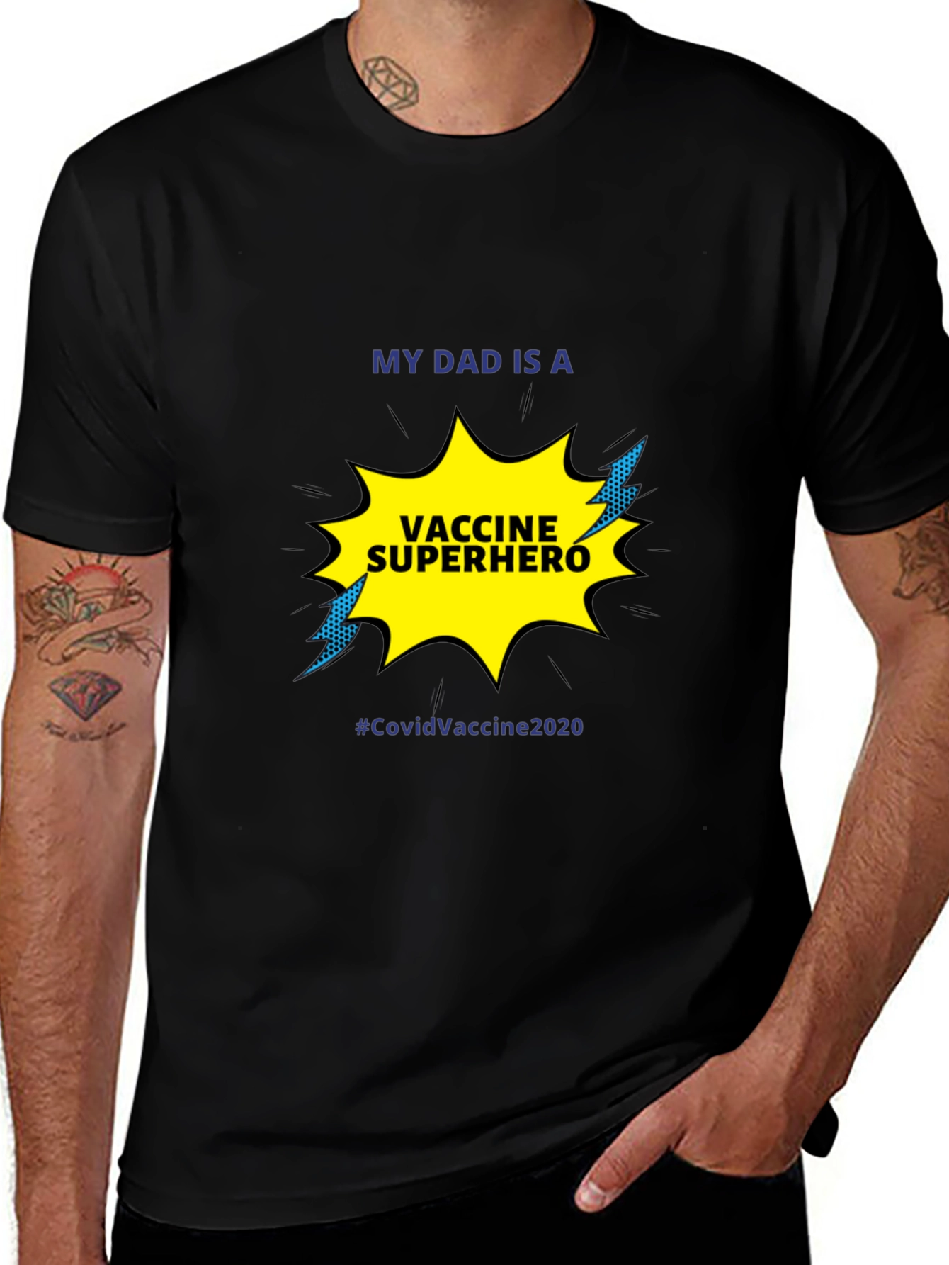 Variant 20 of Vaccine Superhero Dad T-Shirt