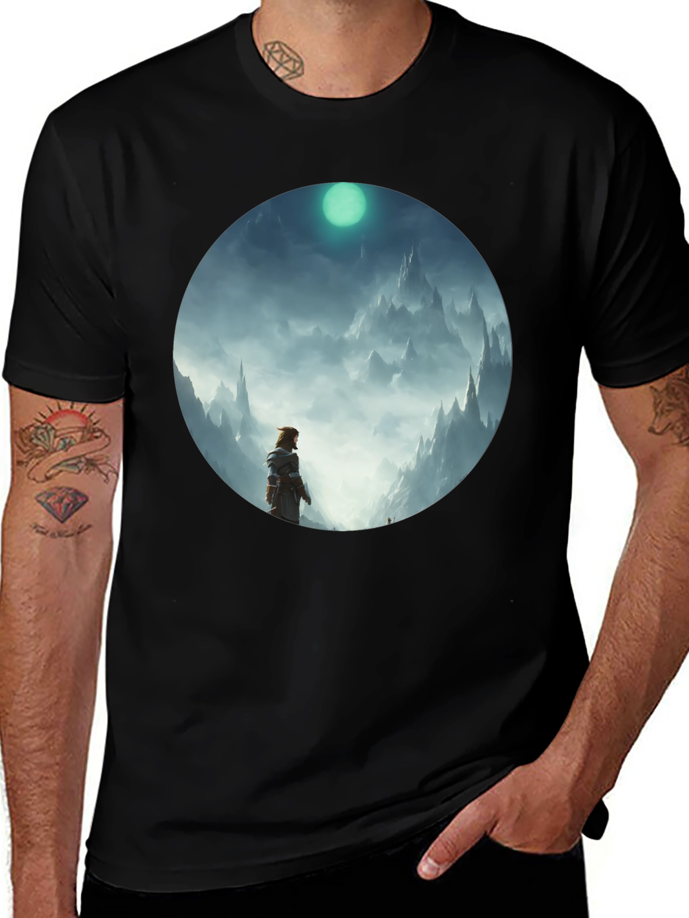 Variant 30 of Fantasy Landscape Black T-Shirt