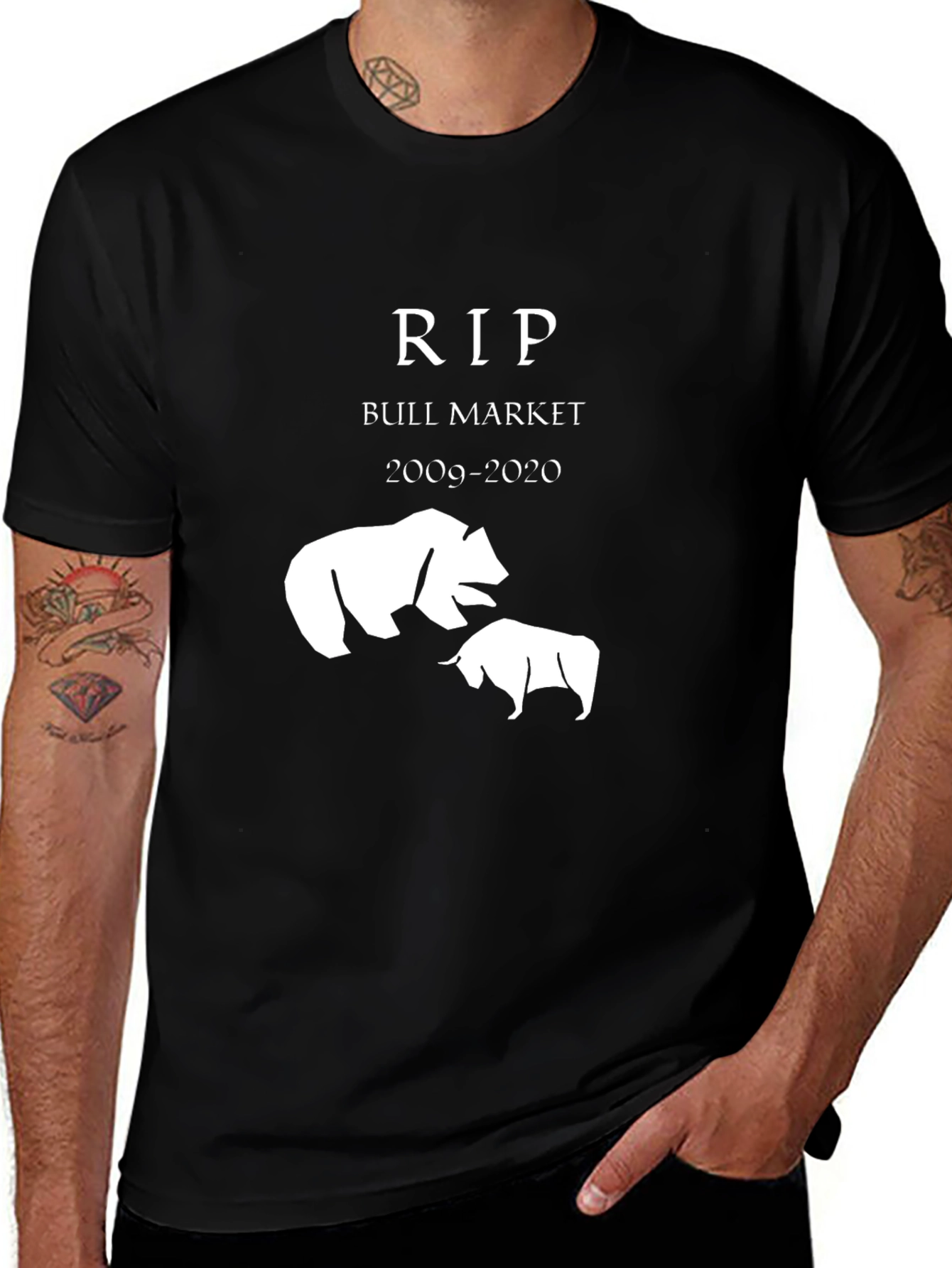 Variant 6 of RIP Bull Market T-Shirt - Bear vs Bull Graphic Tee