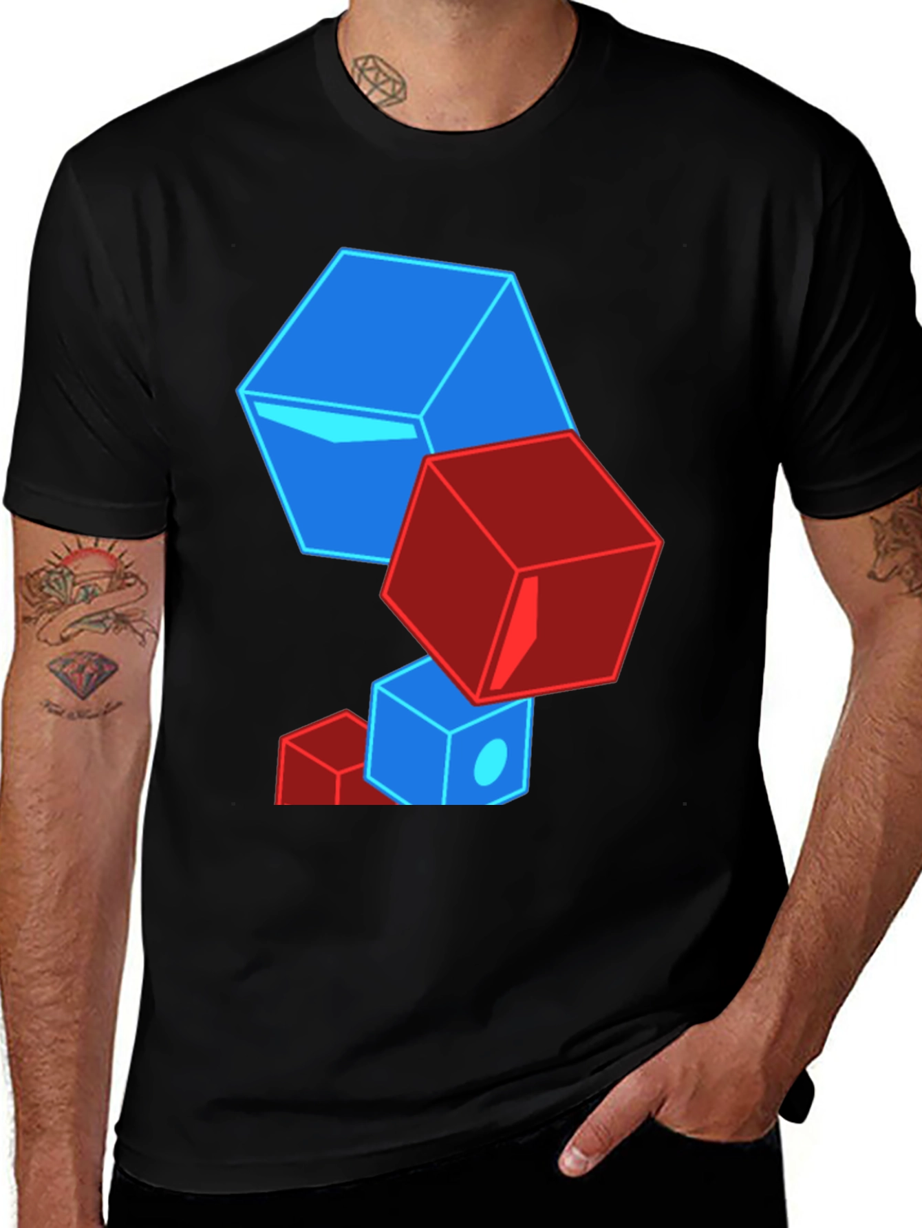 Variant 3 of Geometric Cube T-Shirt - Bold Graphic Tee