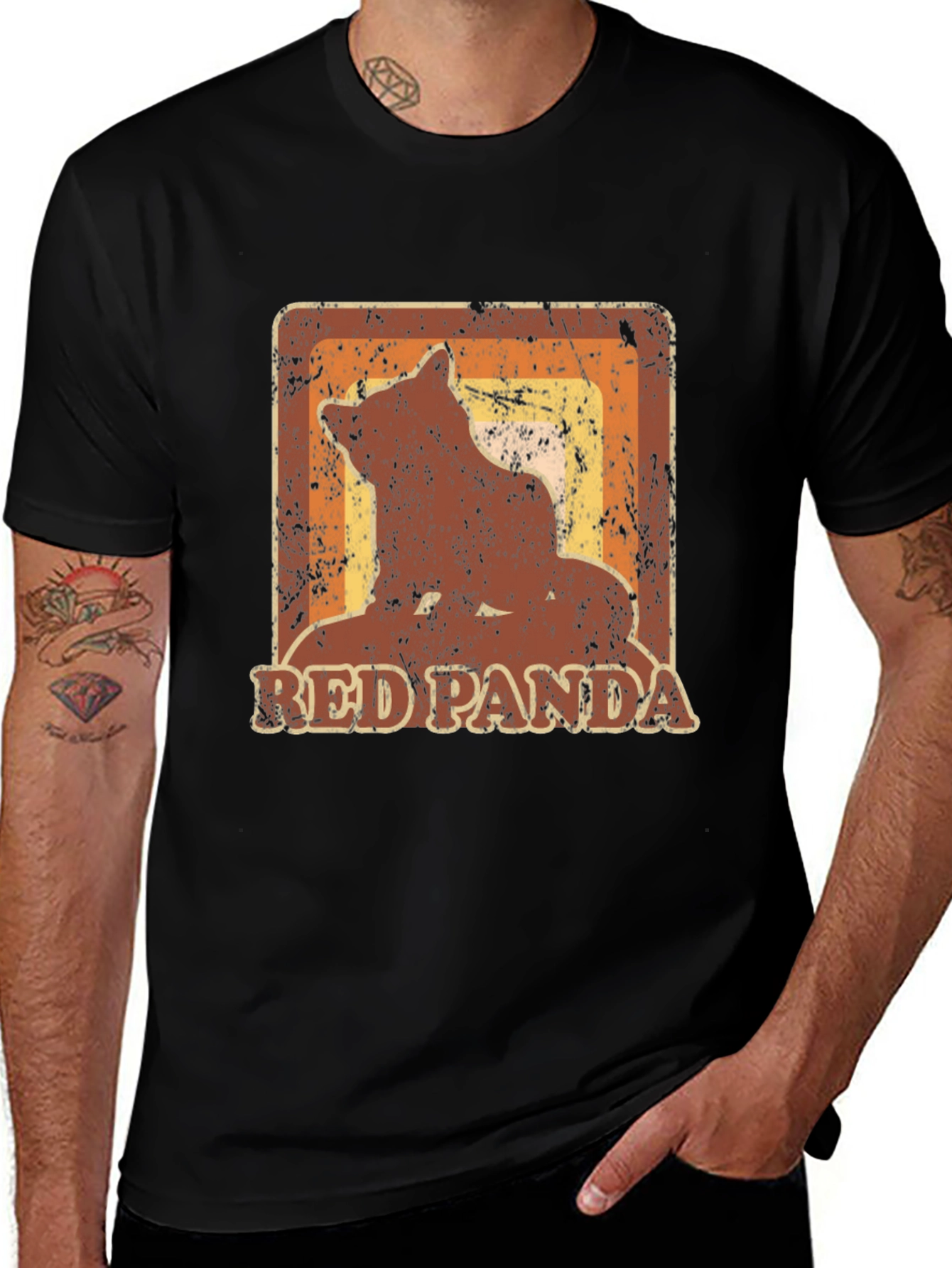 Retro Red Panda Graphic T-Shirt