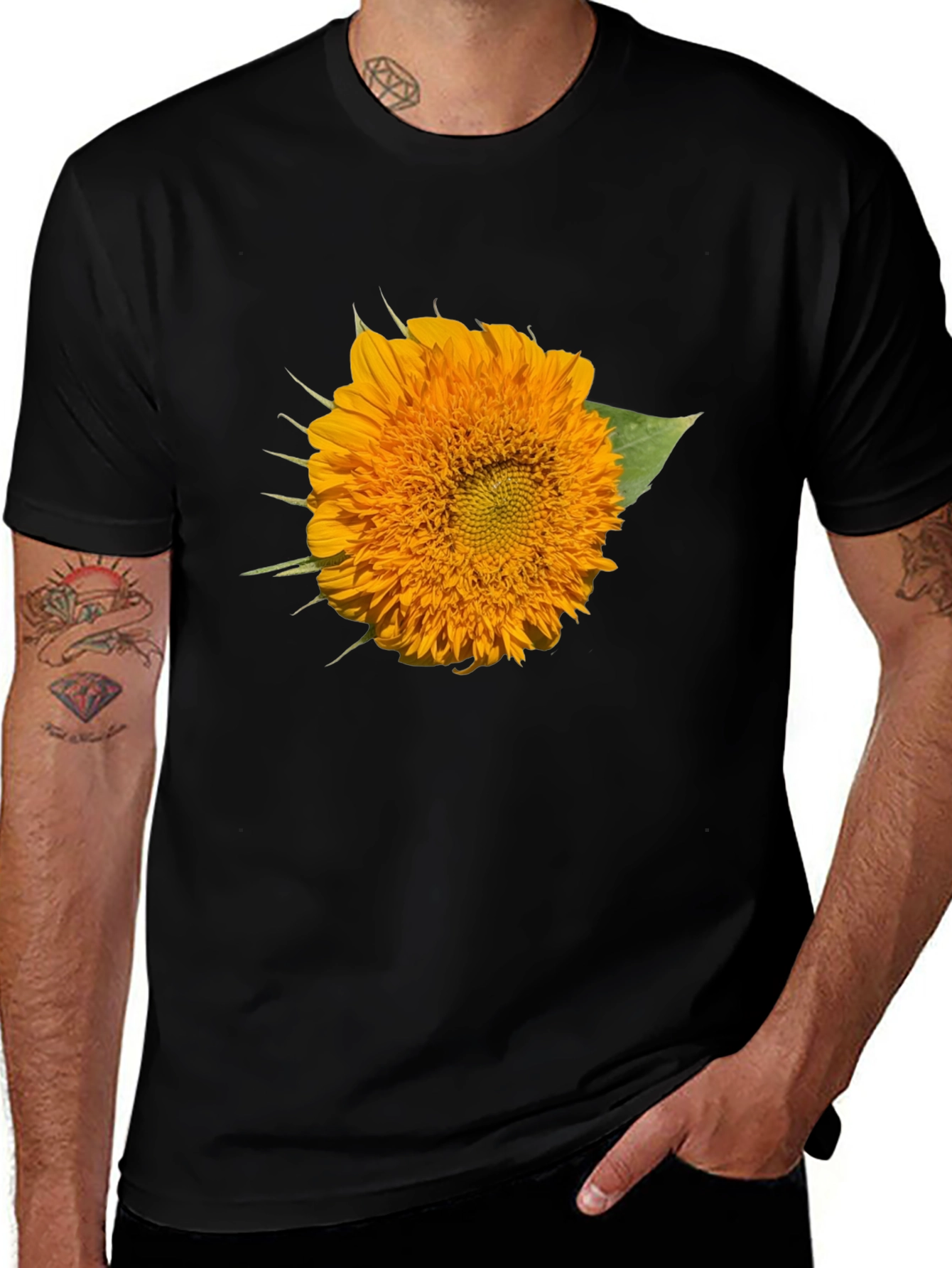 Variant 30 of Sunflower Graphic Print Black T-Shirt