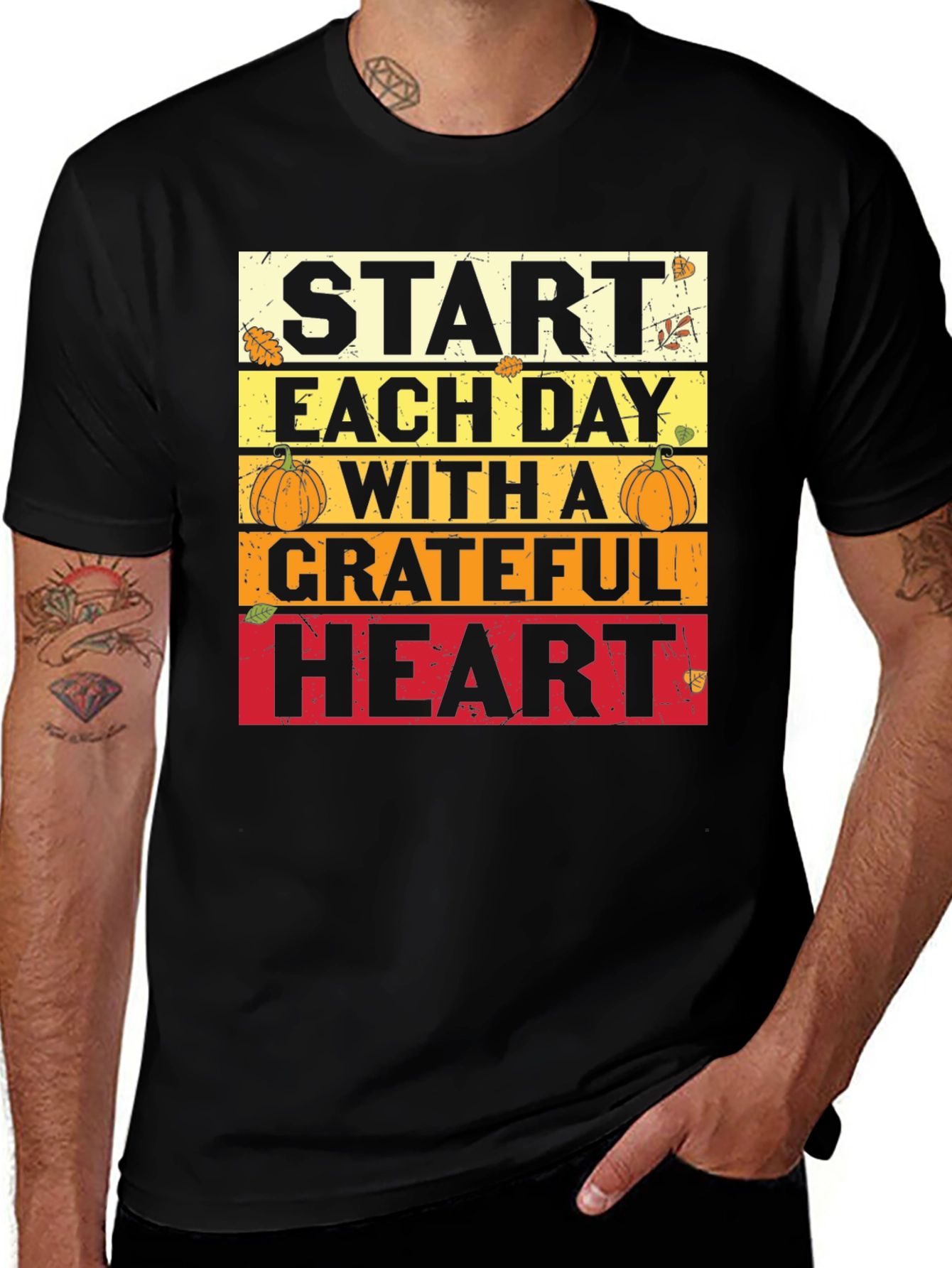 Variant 6 of Grateful Heart Graphic Tee - Thanksgiving T-Shirt