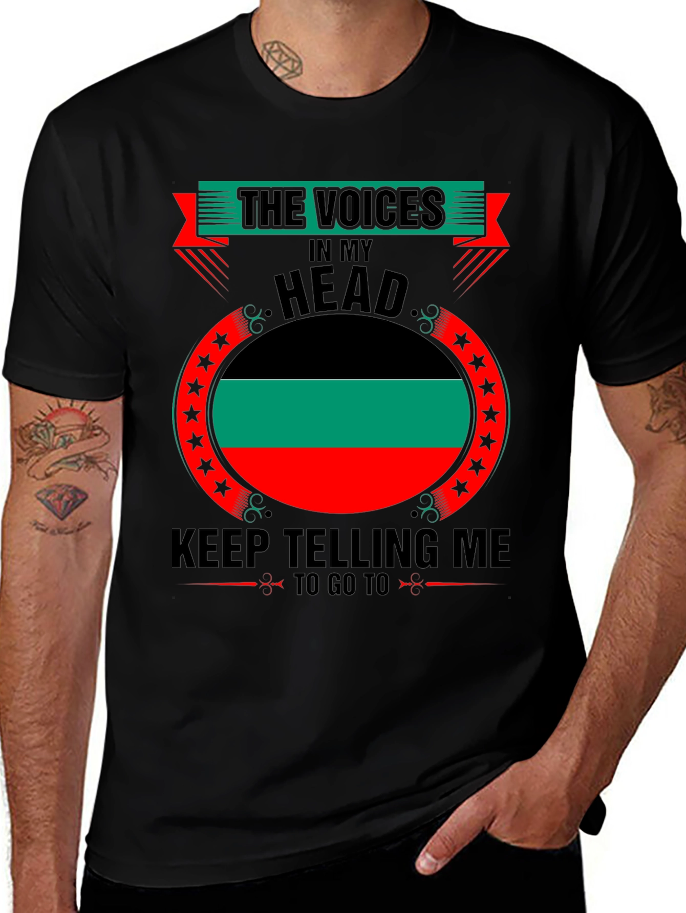 Variant 25 of Voices in My Head Pan-African Flag T-Shirt