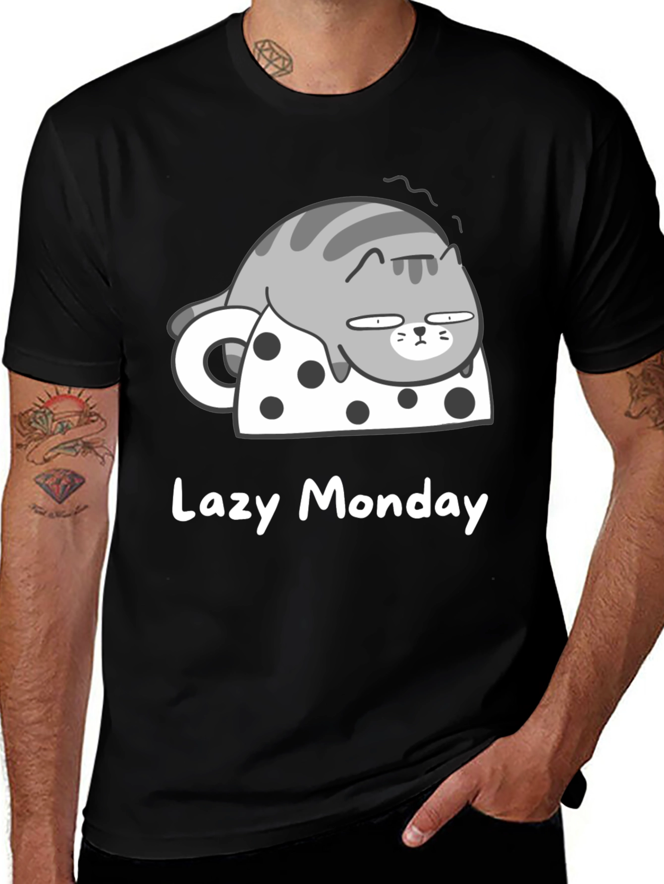 Variant 7 of Lazy Monday Cat T-Shirt - Relaxed Fit