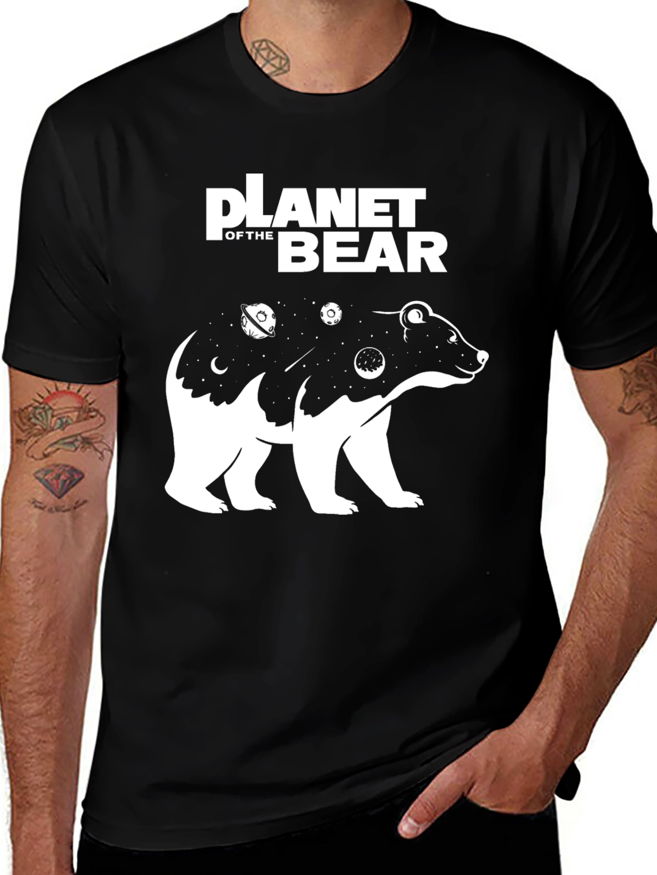 Variant 7 of Planet of the Bear Graphic T-Shirt - Cool Animal Space Design