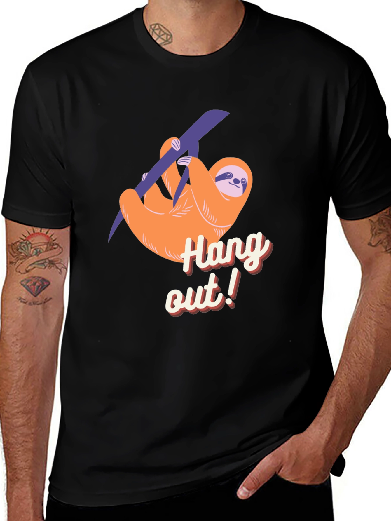 Variant 25 of Hang Out Sloth T-Shirt - Relaxed Casual Wear