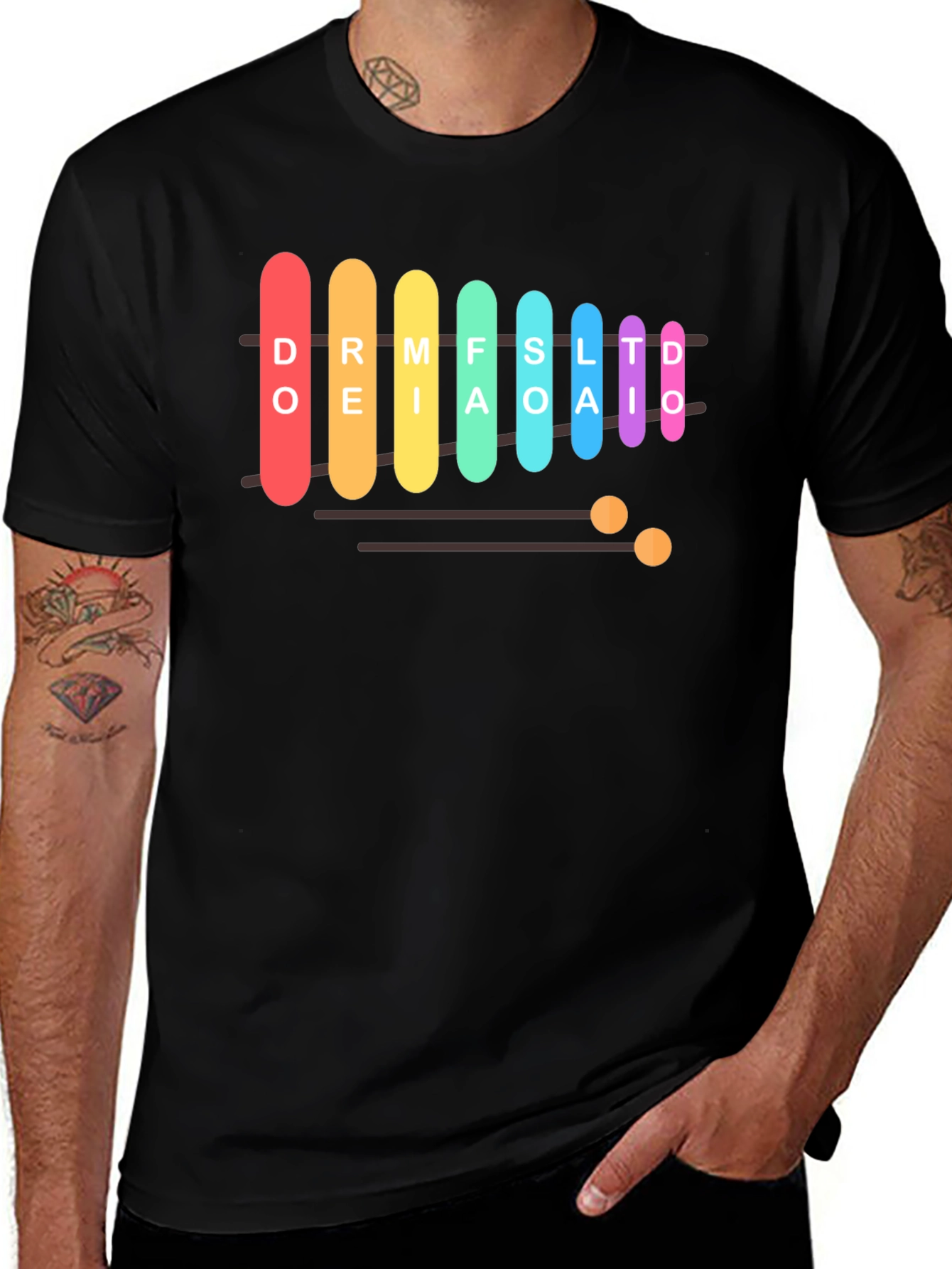 Variant 23 of Musical Xylophone Notes Men's Graphic Tee