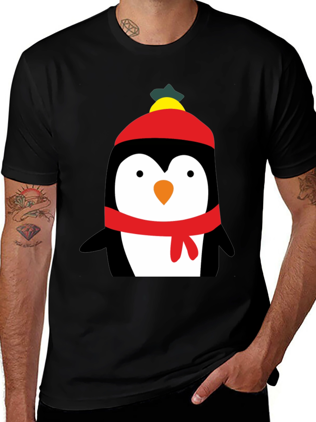 Variant 7 of Penguin Winter Hat Graphic T-Shirt