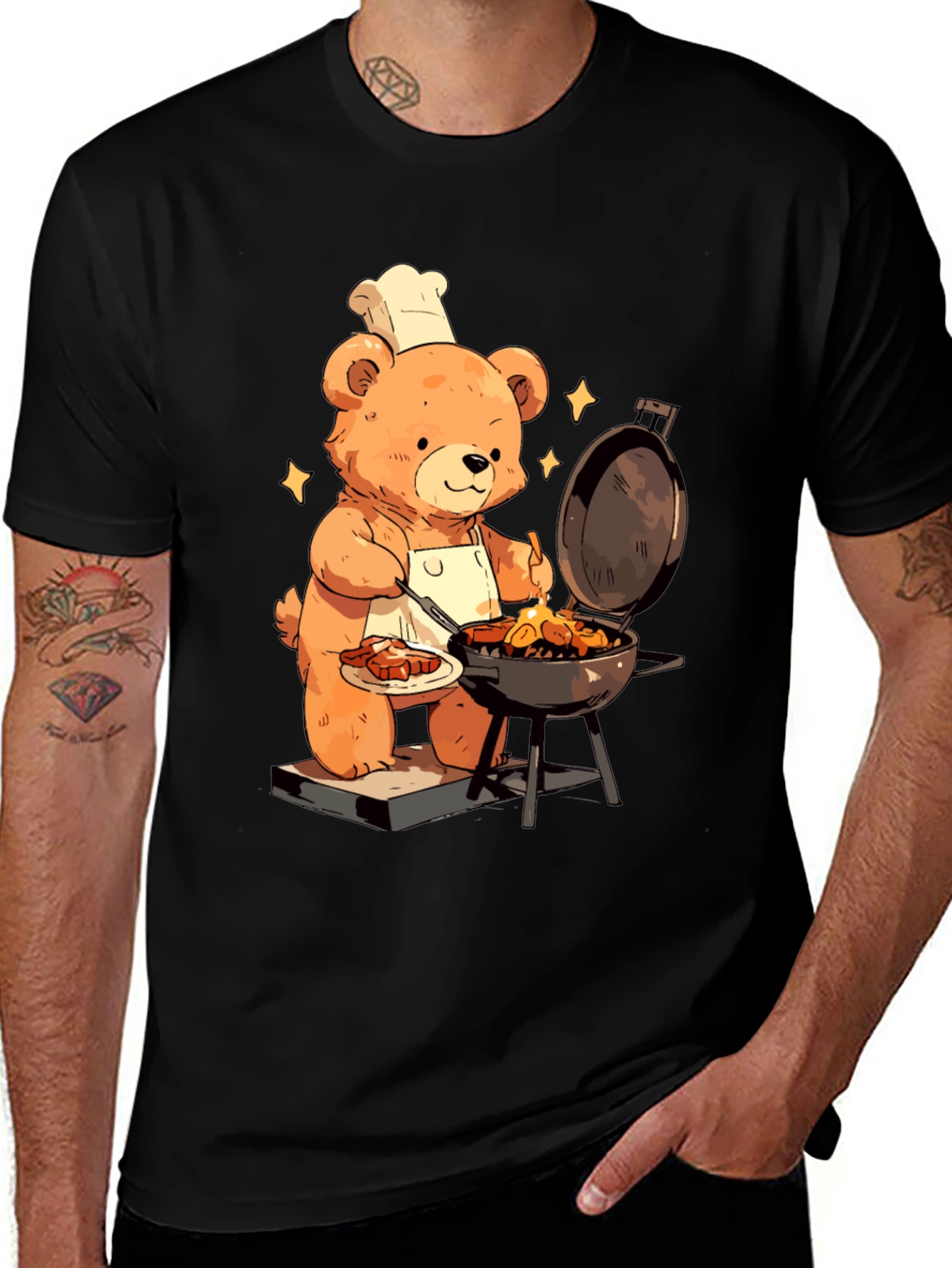Variant 8 of Chef Bear BBQ T-Shirt - Grill Master