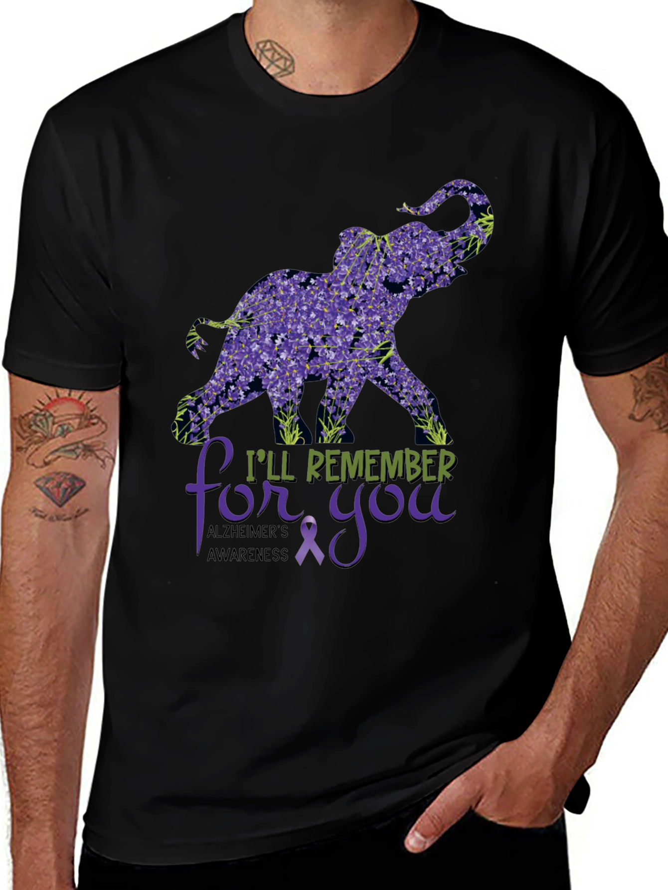 Variant 10 of Alzheimer's Awareness Elephant T-Shirt