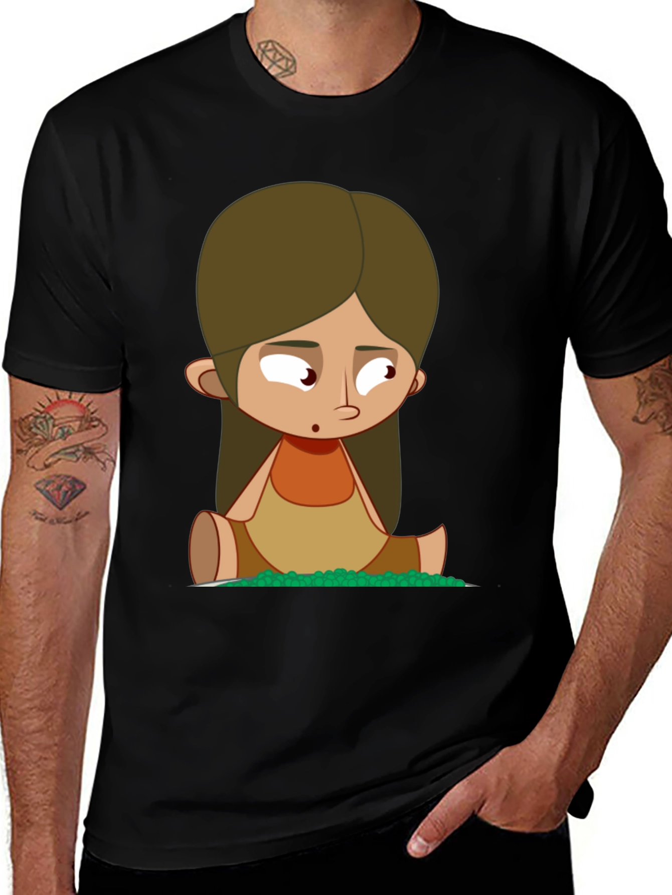 Variant 16 of Cartoon Character Black T-Shirt