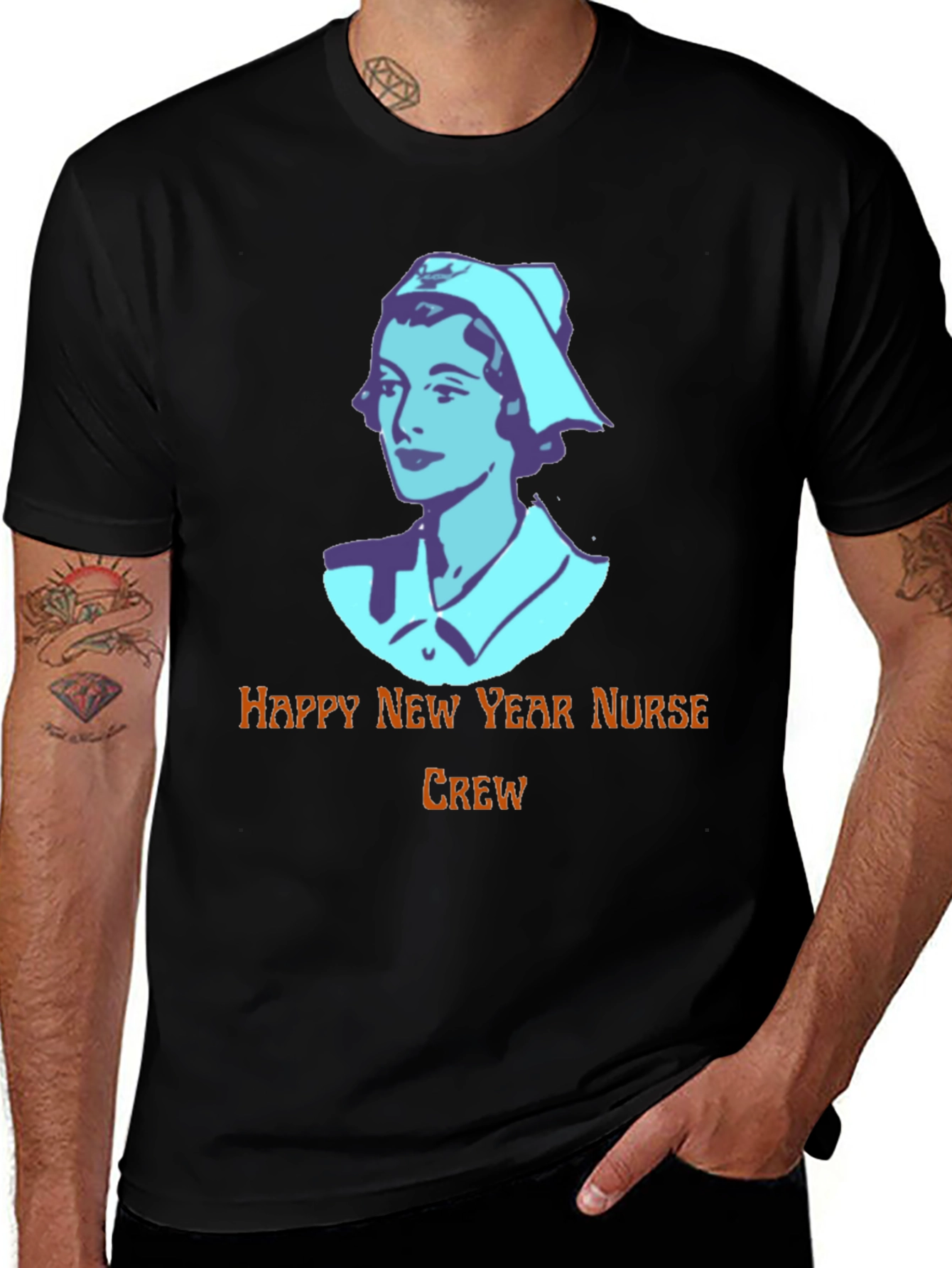 Happy New Year Nurse Crew Black T-Shirt