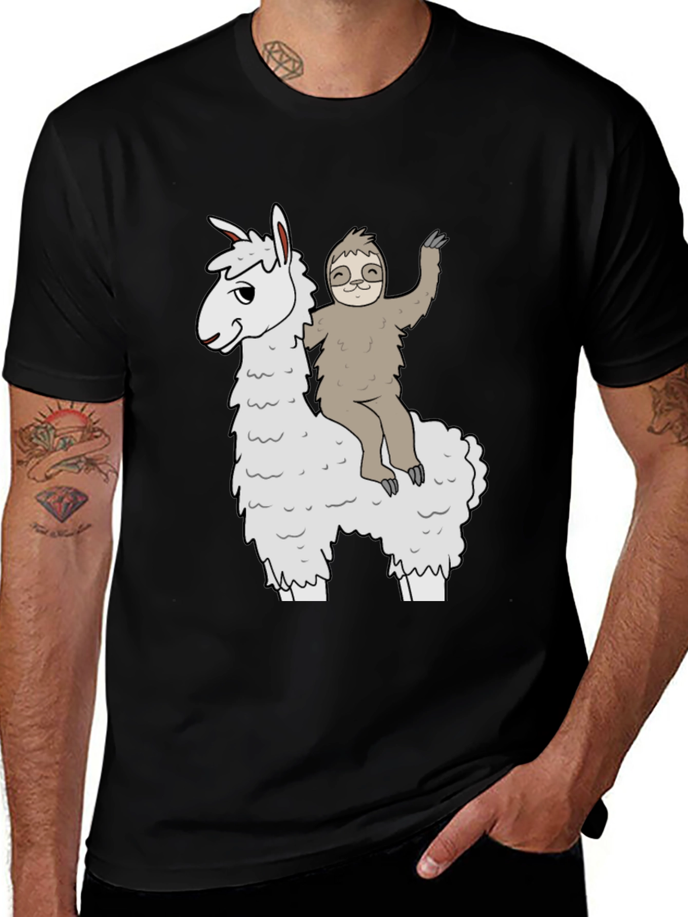 Variant 9 of Llama & Sloth T-Shirt - Fun Graphic Tee