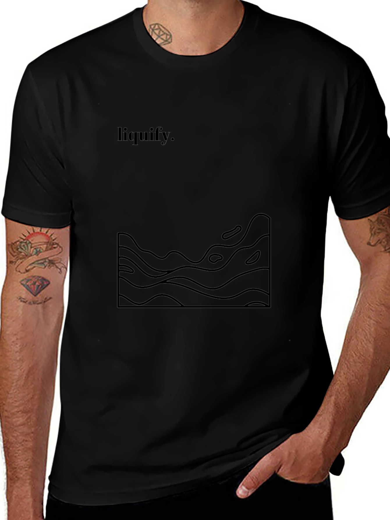 Variant 3 of Liquify Graphic Tee - Black
