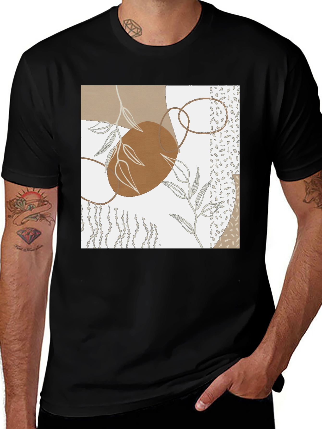 Variant 16 of Abstract Botanical Graphic Tee - Modern Casual Style