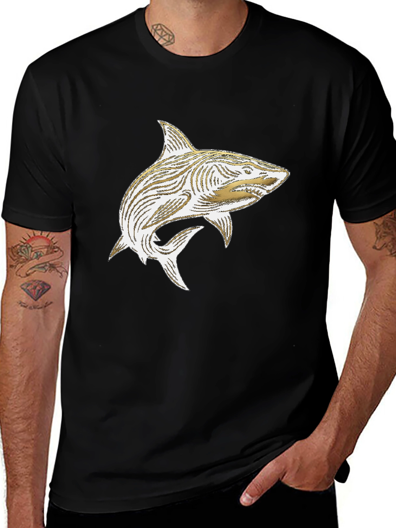 Variant 26 of Shark Graphic Tee - Stylish Black T-Shirt