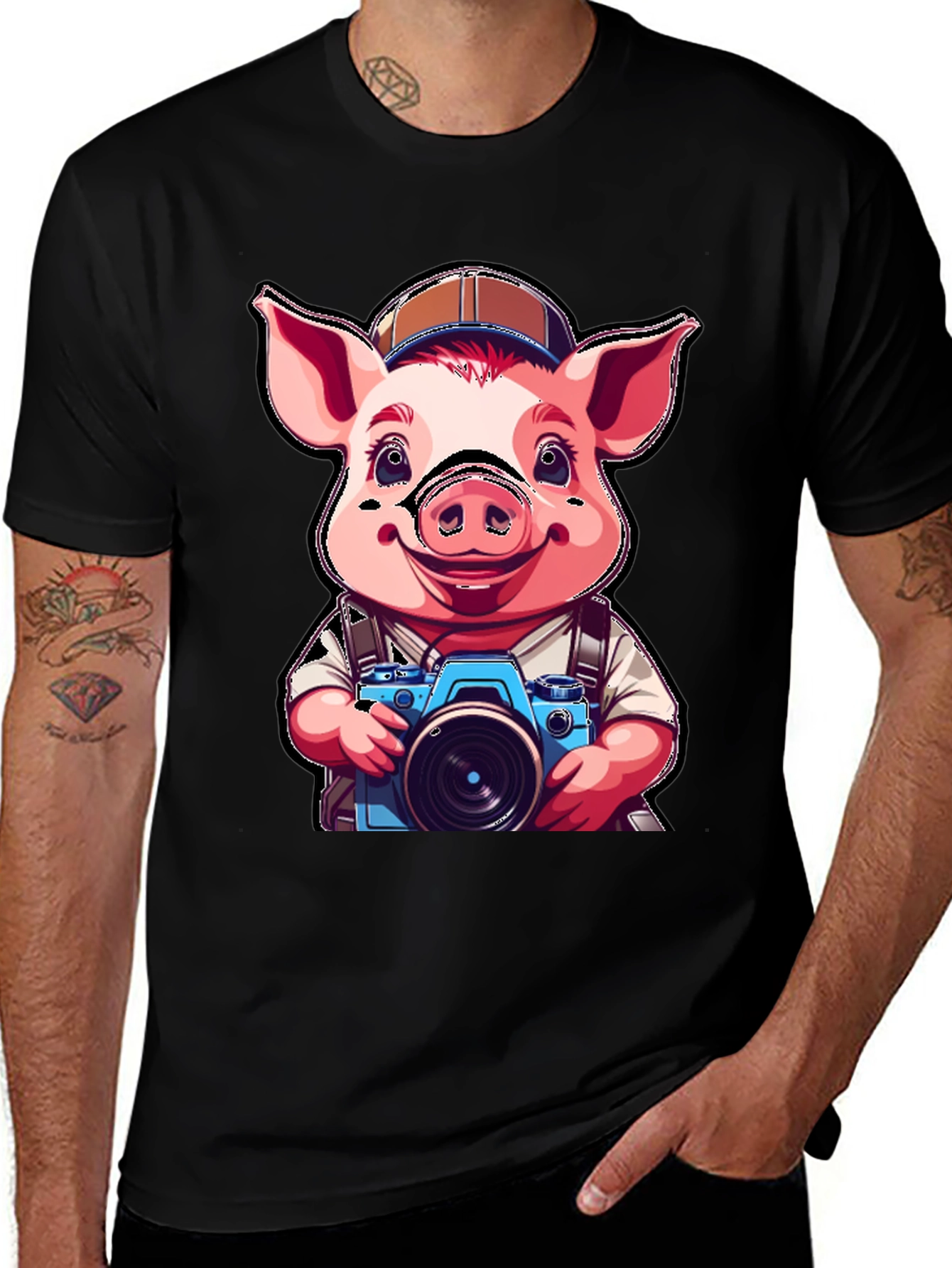 Variant 26 of Cute Pig Photographer T-Shirt