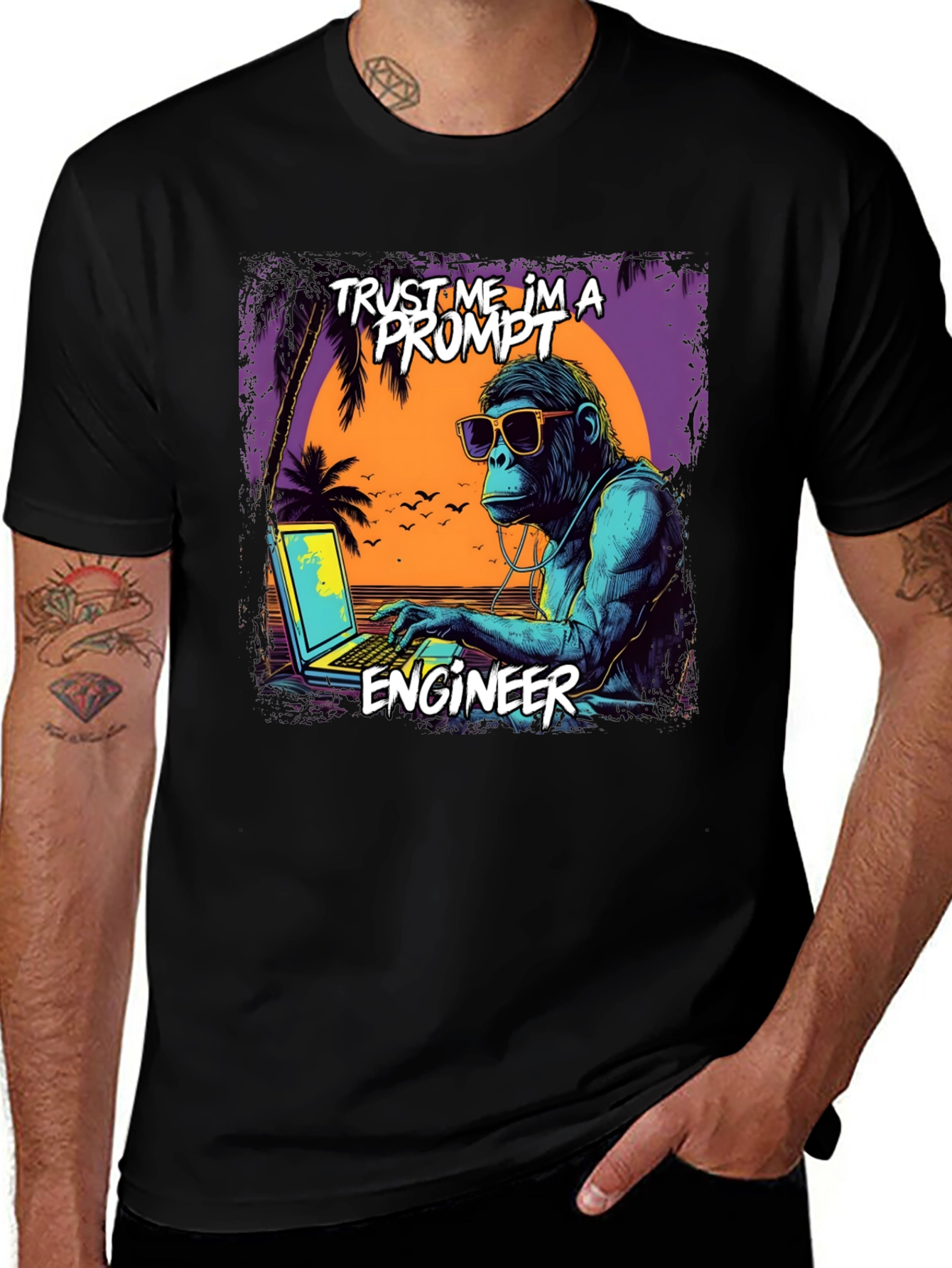 Variant 18 of Prompt Engineer Monkey T-Shirt