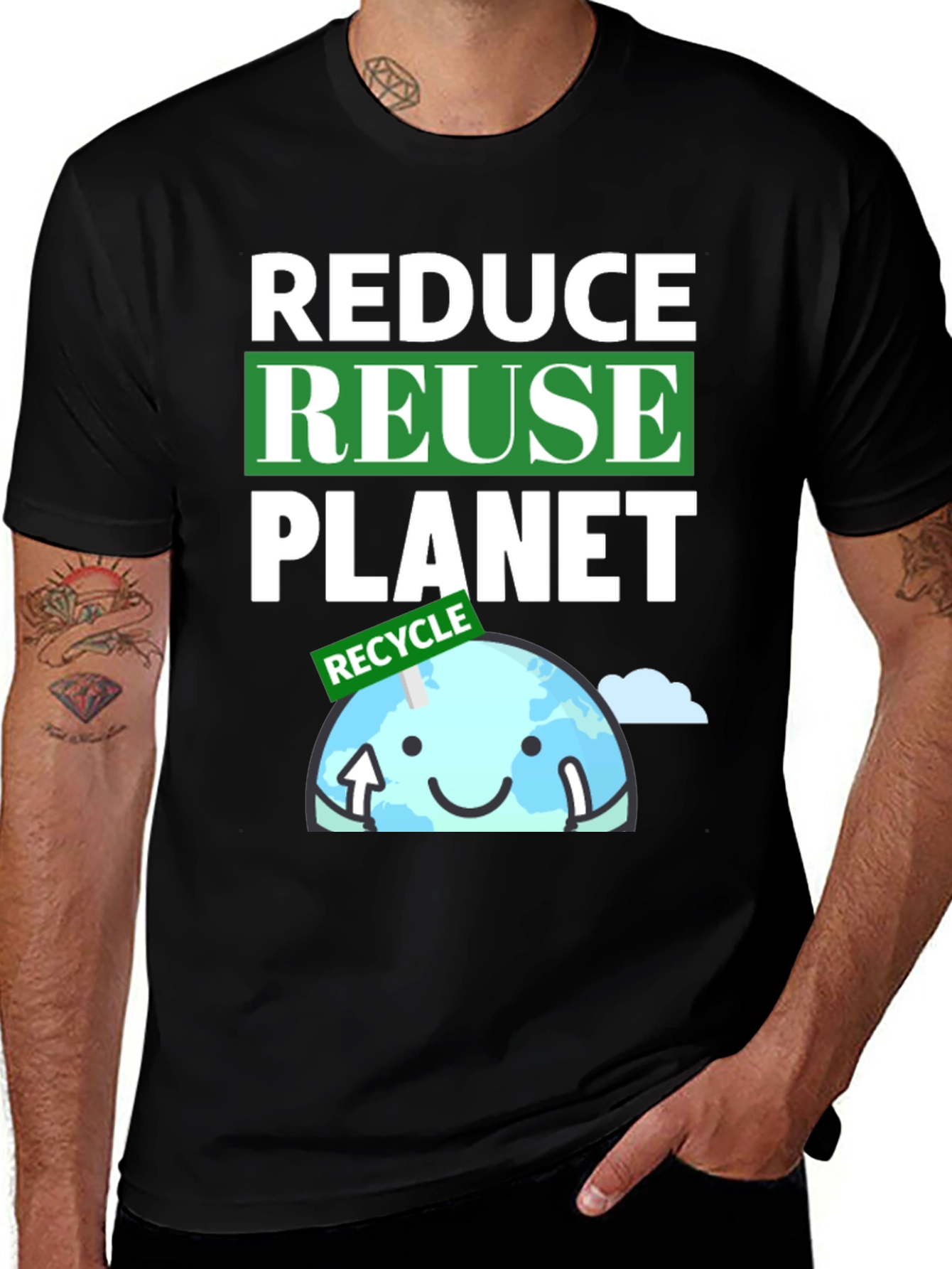 Variant 16 of Reduce Reuse Planet T-Shirt